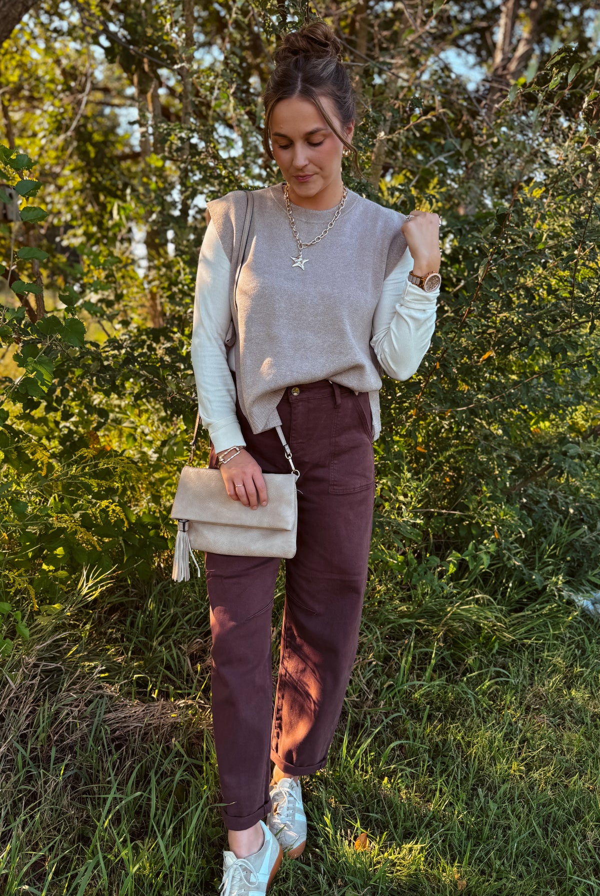 Happiness Trails Boutique - Mocha open side sweater vest