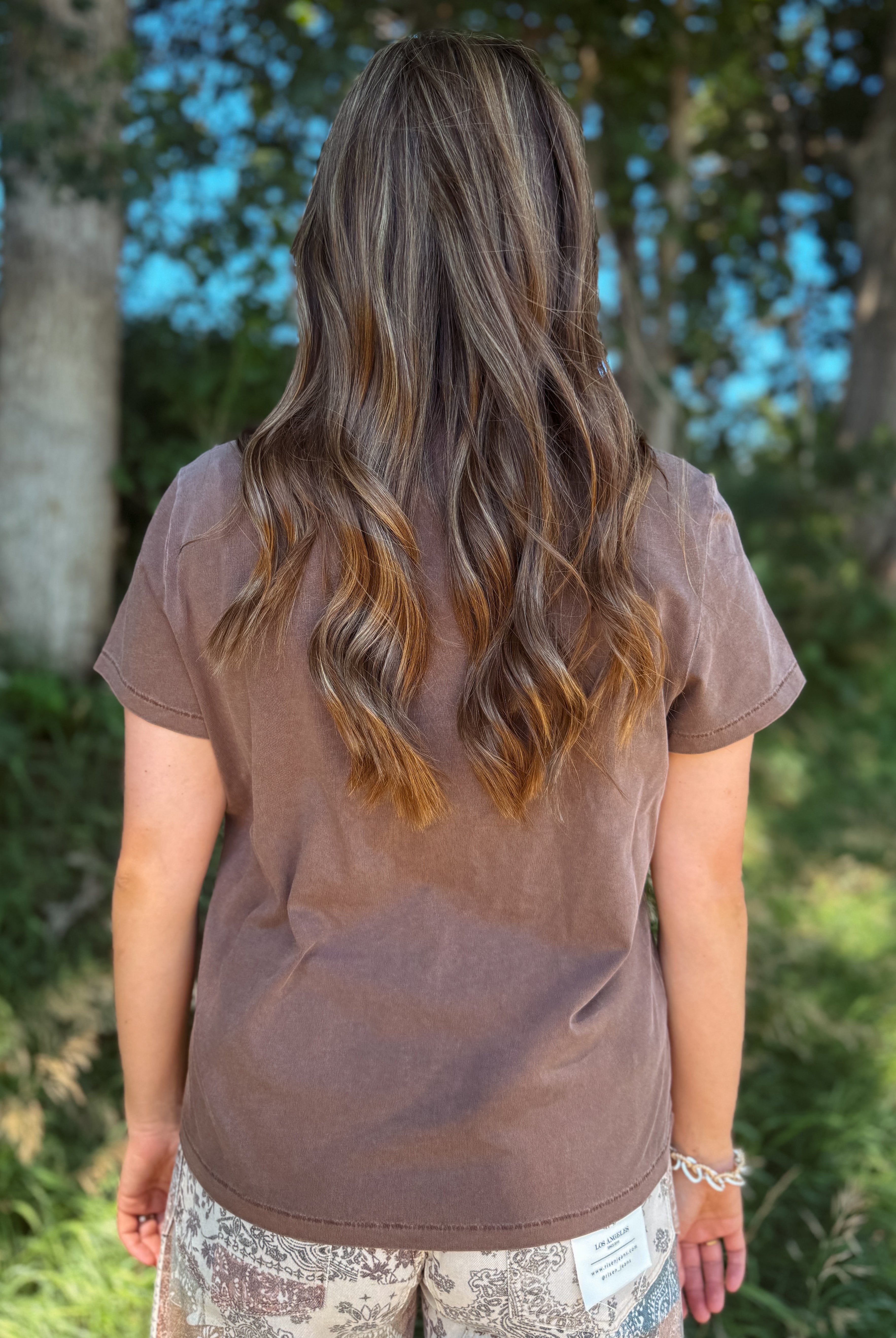 Happiness Trails Boutique - Deep mahogany short sleeve top