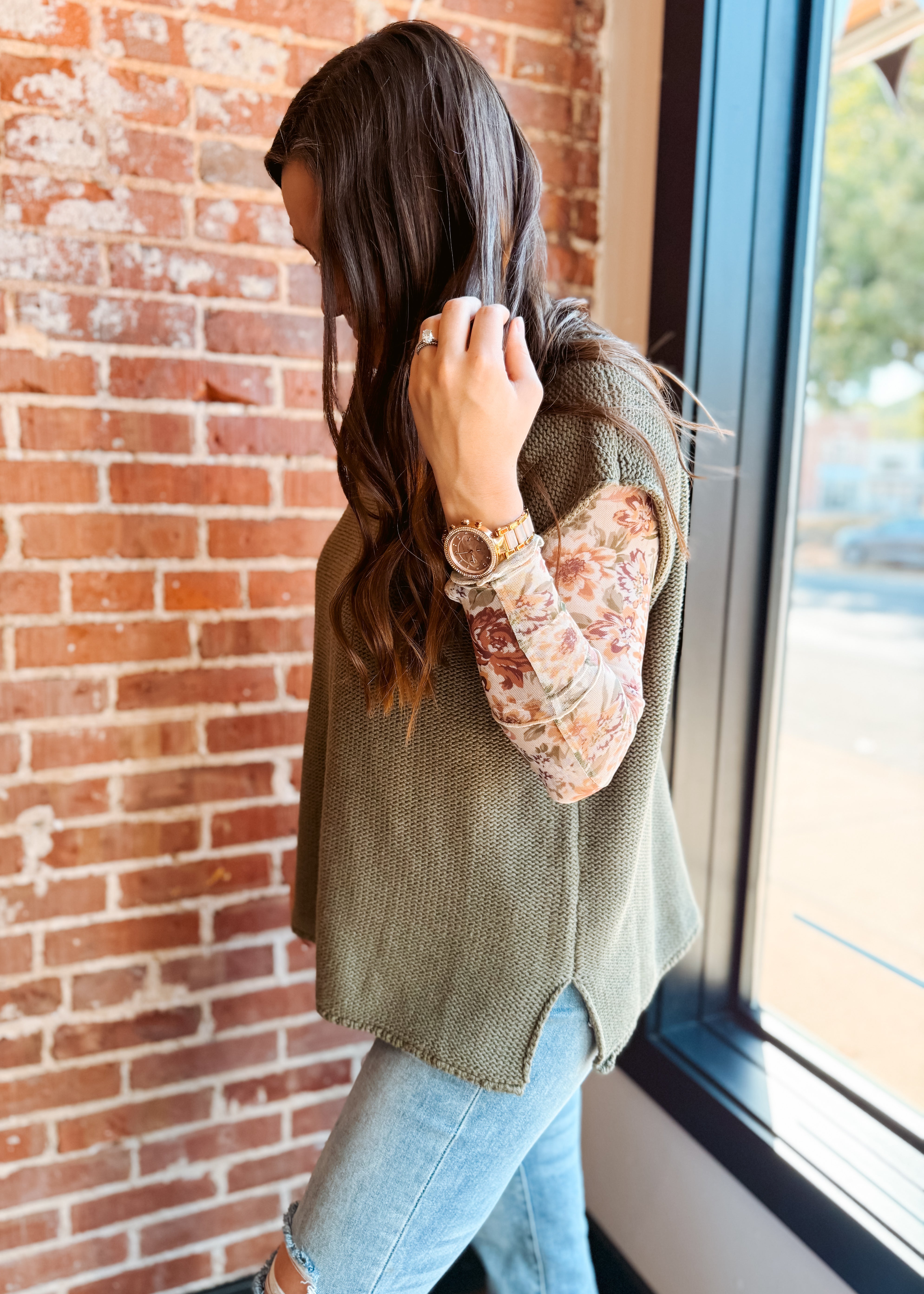 Happiness Trails Boutique - Olive knit sweater top