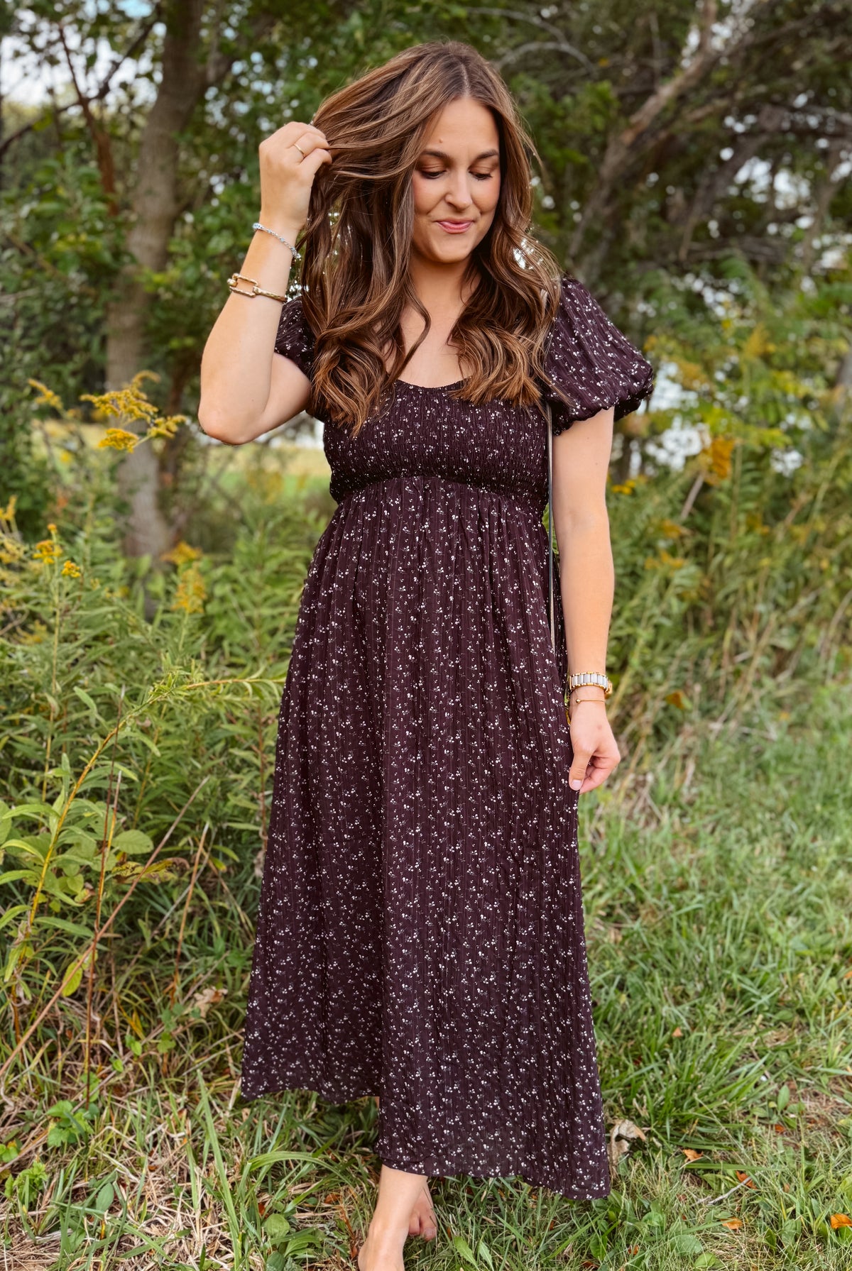 Happiness Trails Boutique - Brown floral dress