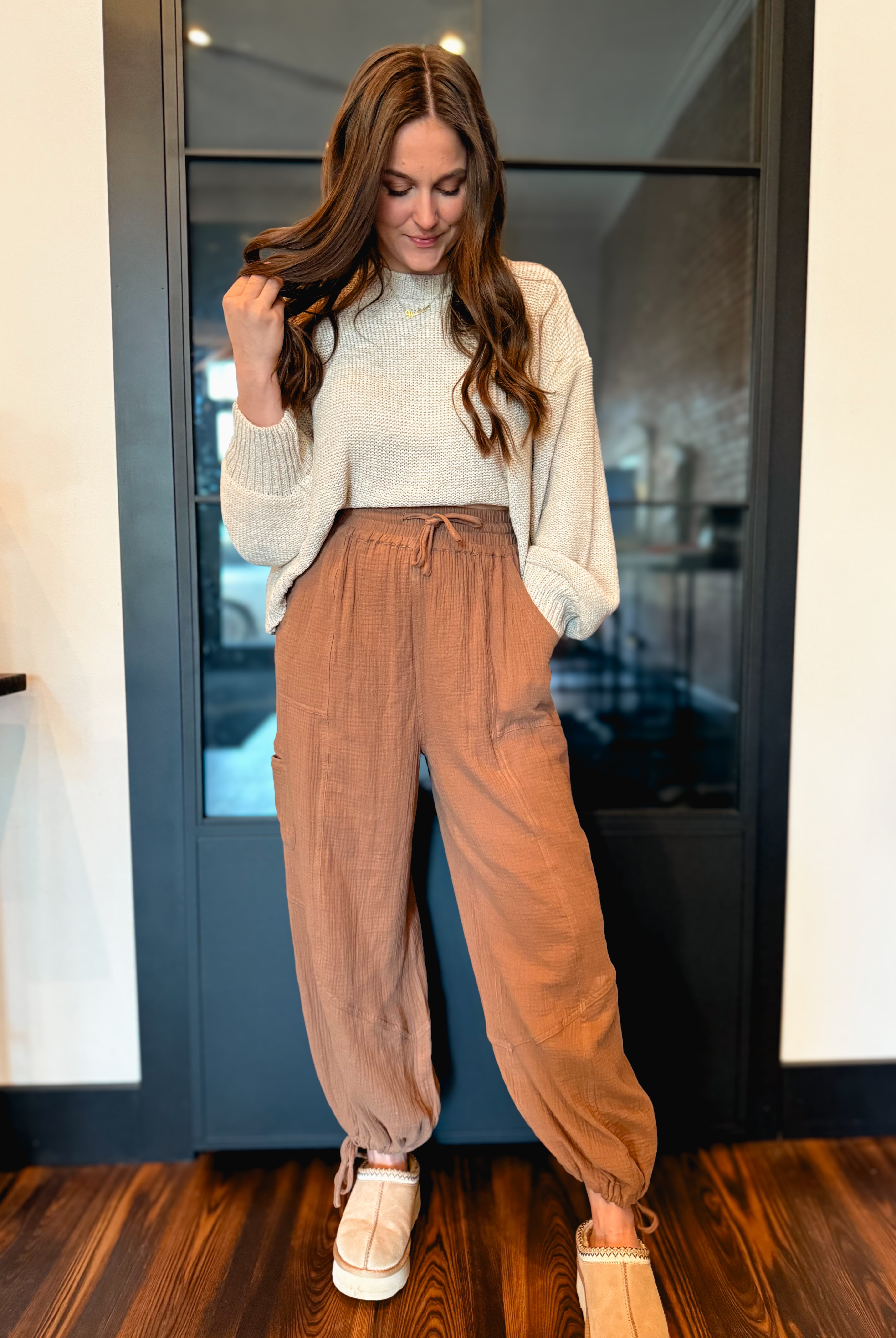 Happiness Trails Boutique - Latte joggers