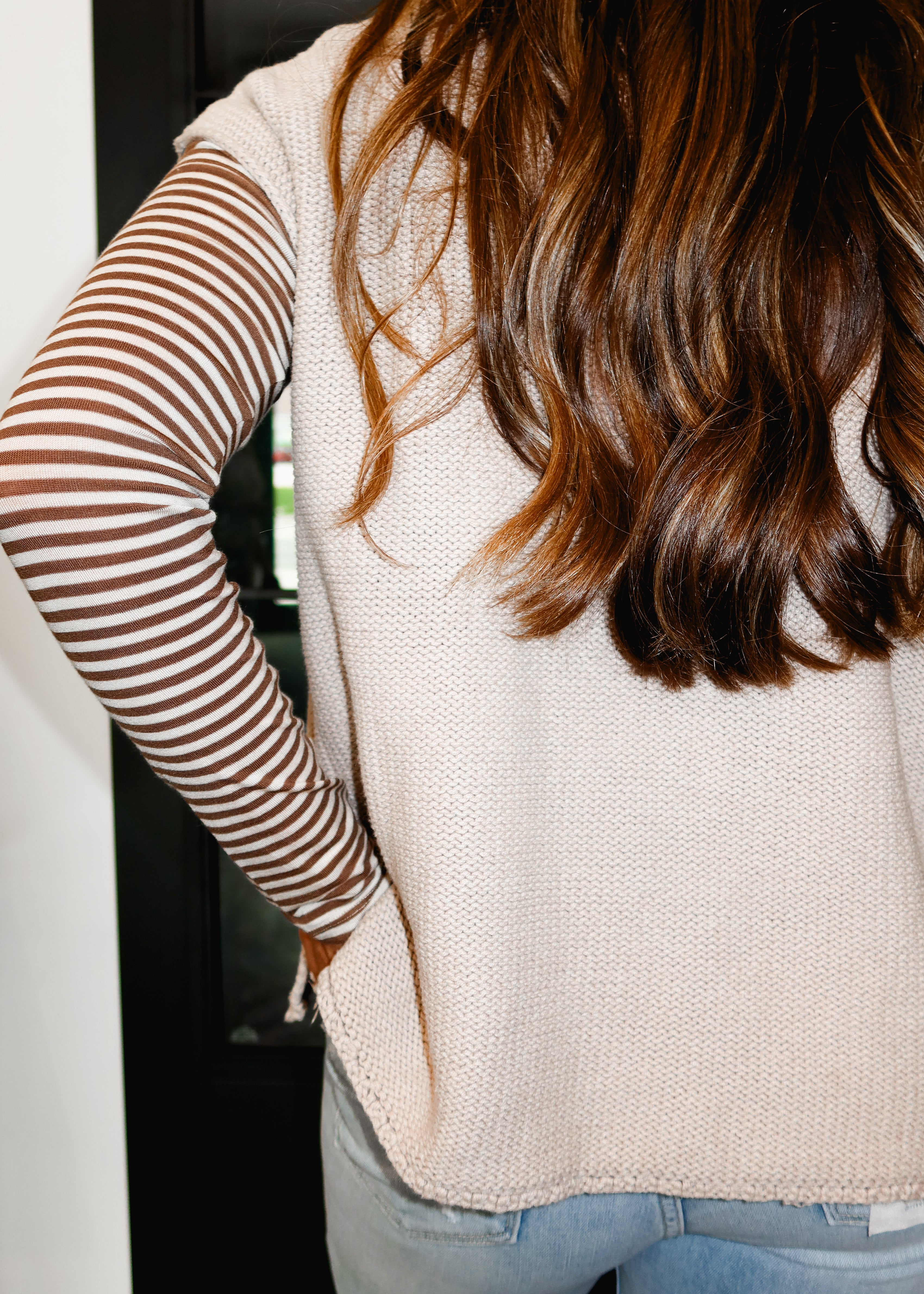 Happiness Trails Boutique - Champagne knit sweater vest