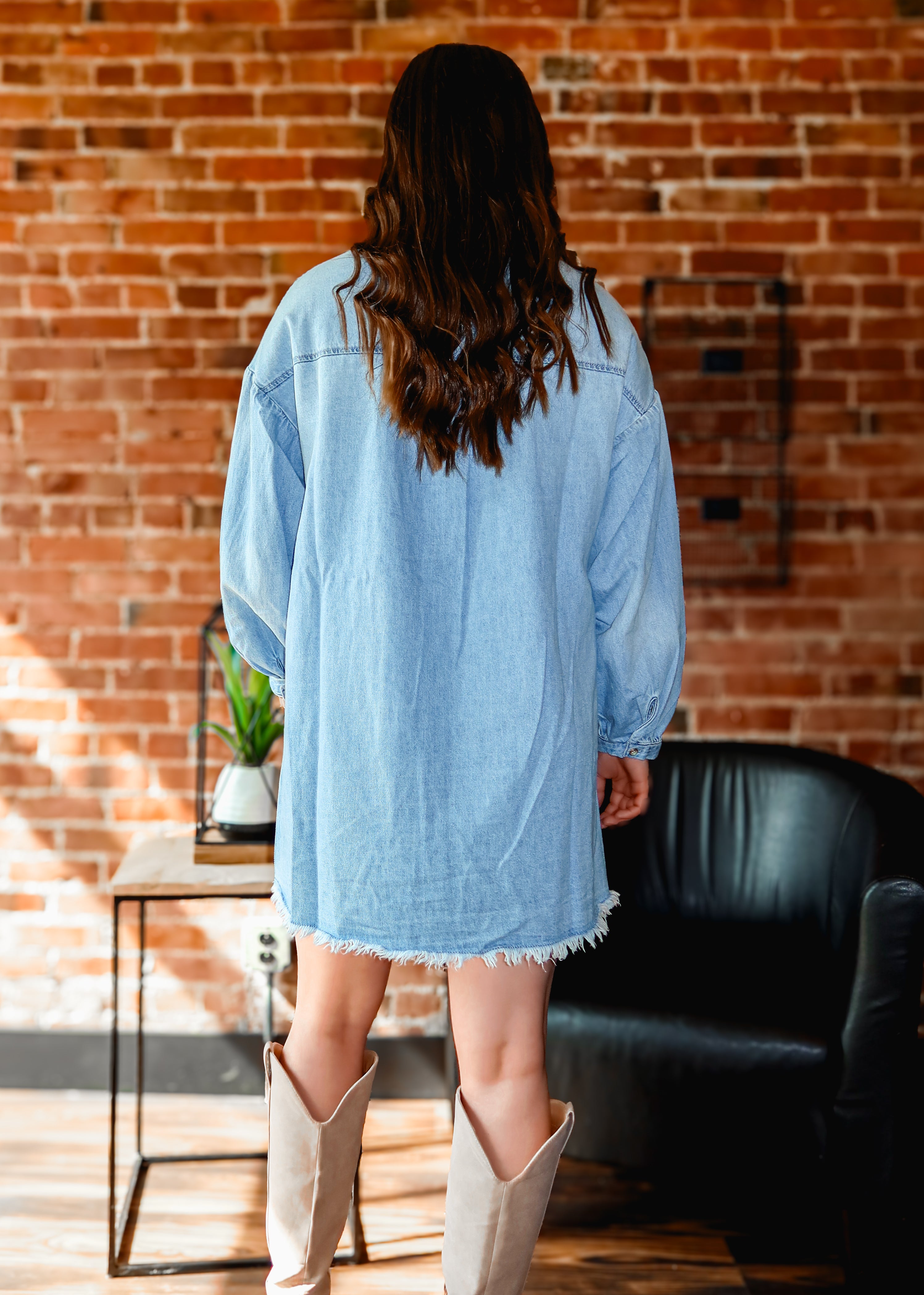 Happiness Trails Boutique - Risen medium wash denim dress