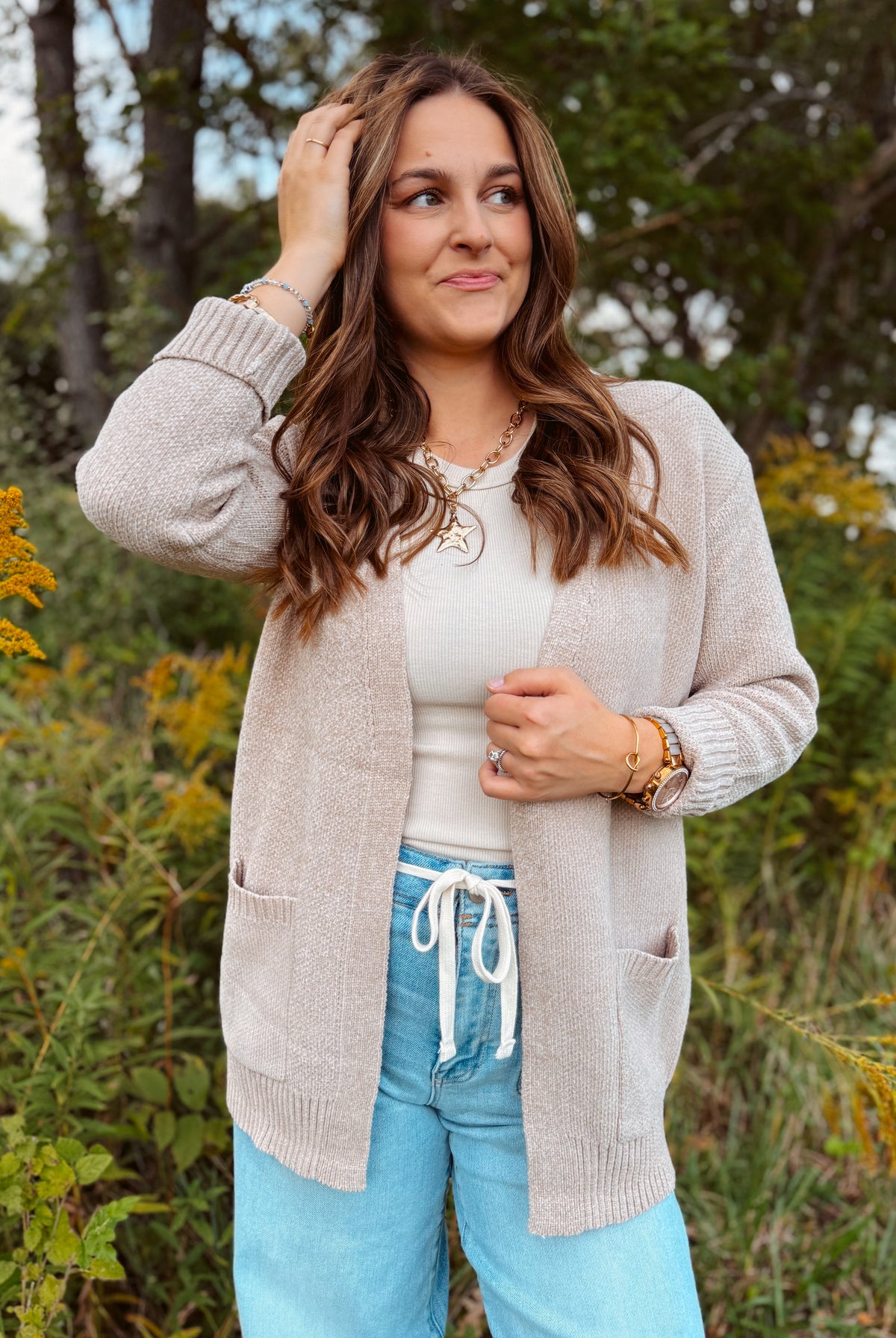 Happiness Trails Boutique - Heather mocha knit cardigan
