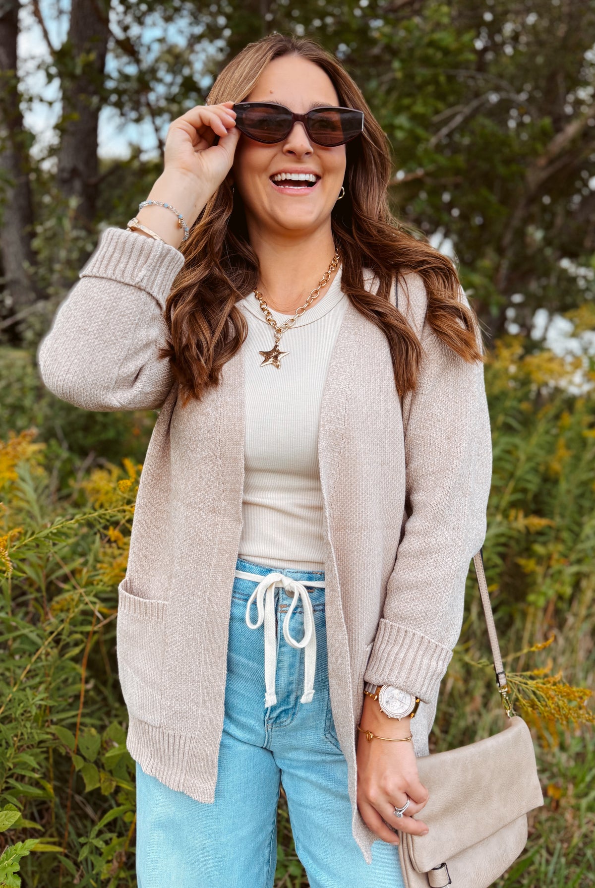 Happiness Trails Boutique - Heather mocha knit cardigan