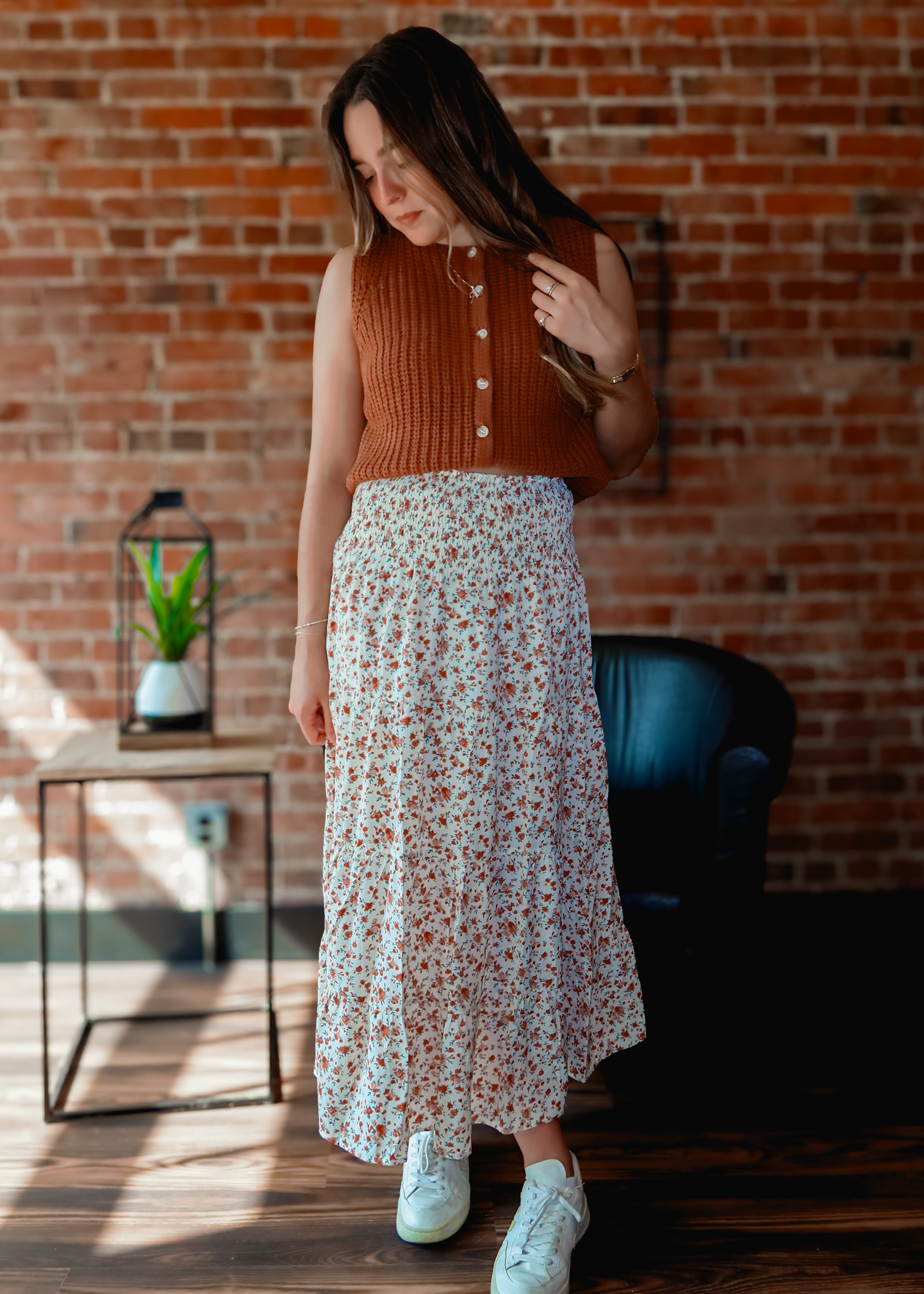 Happiness Trails Boutique - Brick knit sweater vest