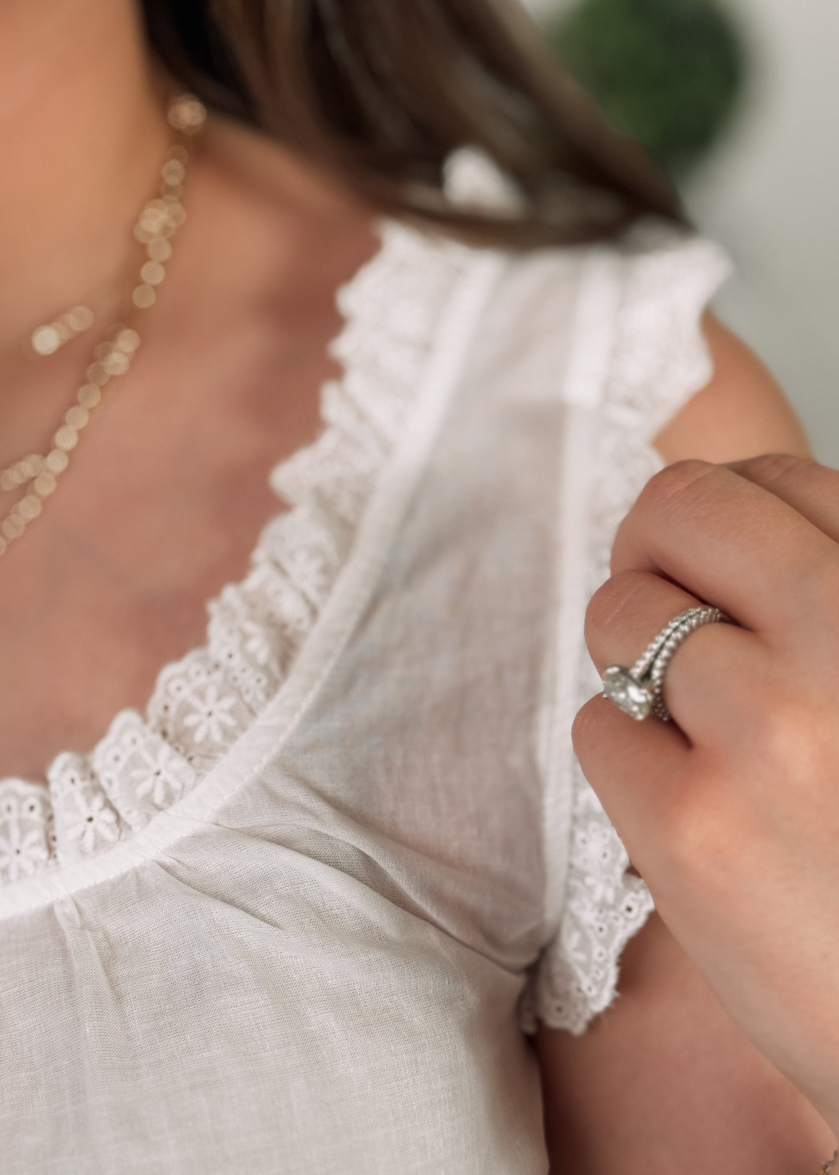 Happiness Trails Boutique - Ivory lace tank top