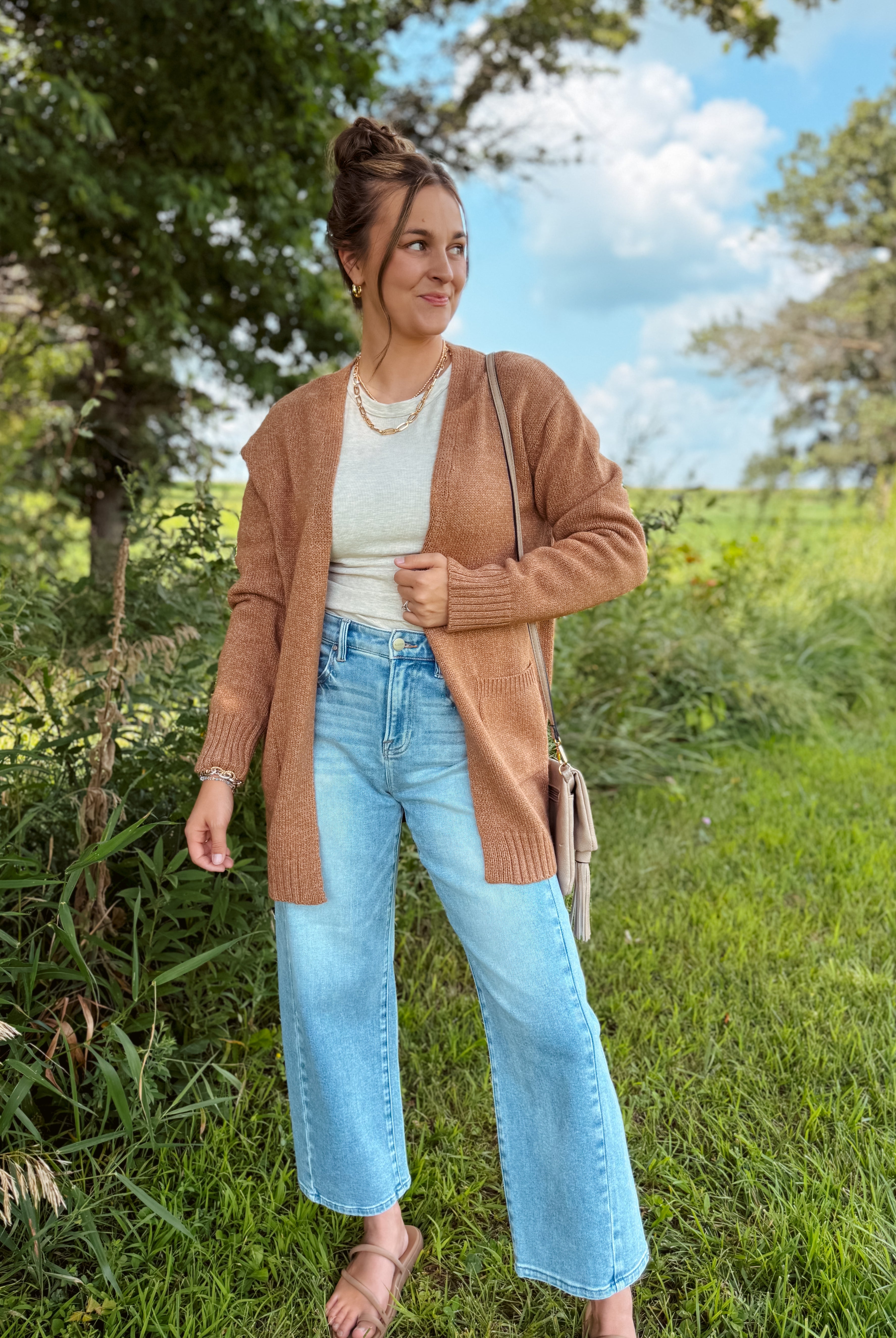 Happiness Trails Boutique - Deep camel knit cardigan
