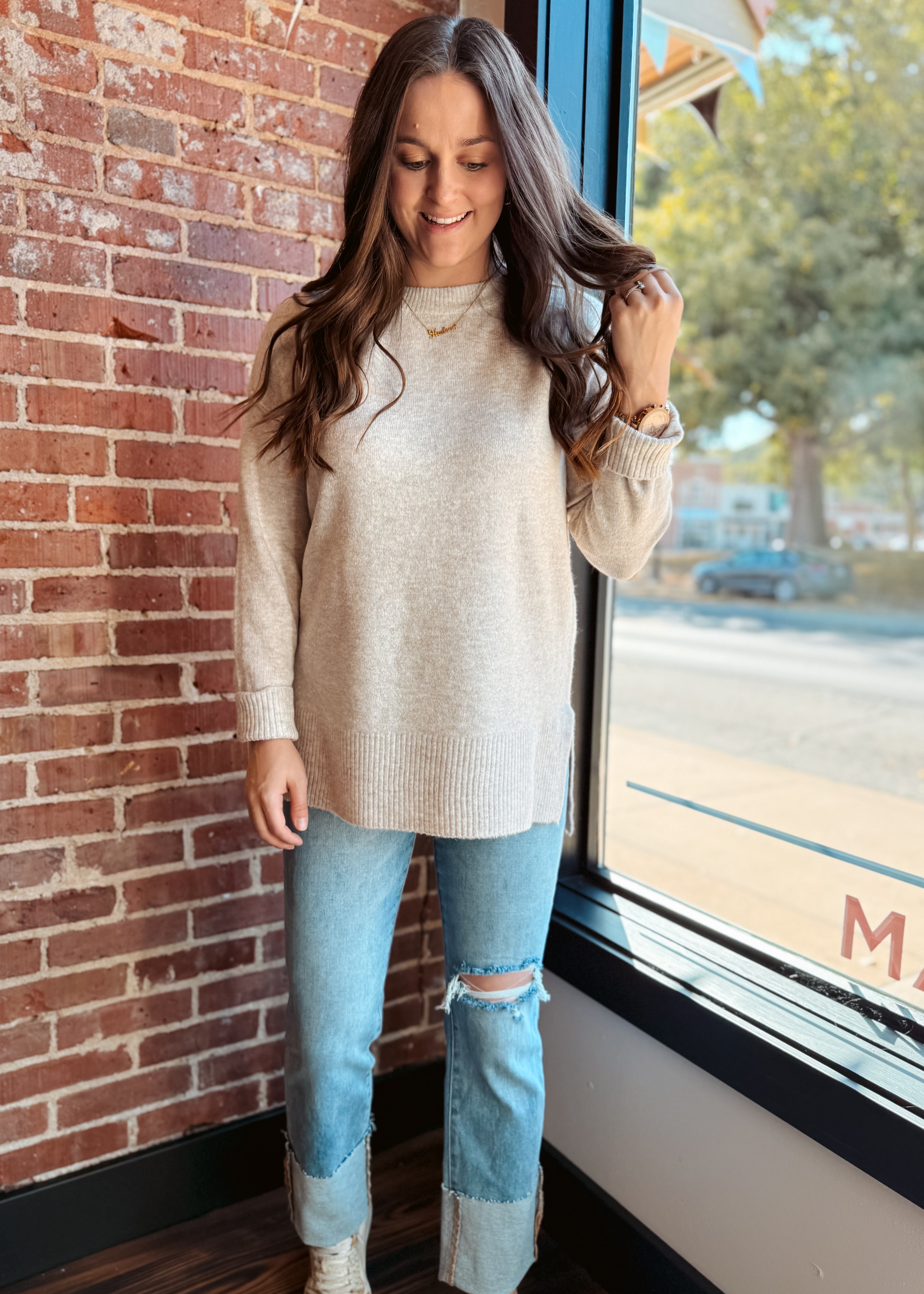 Happiness Trails Boutique - Oatmeal sweater