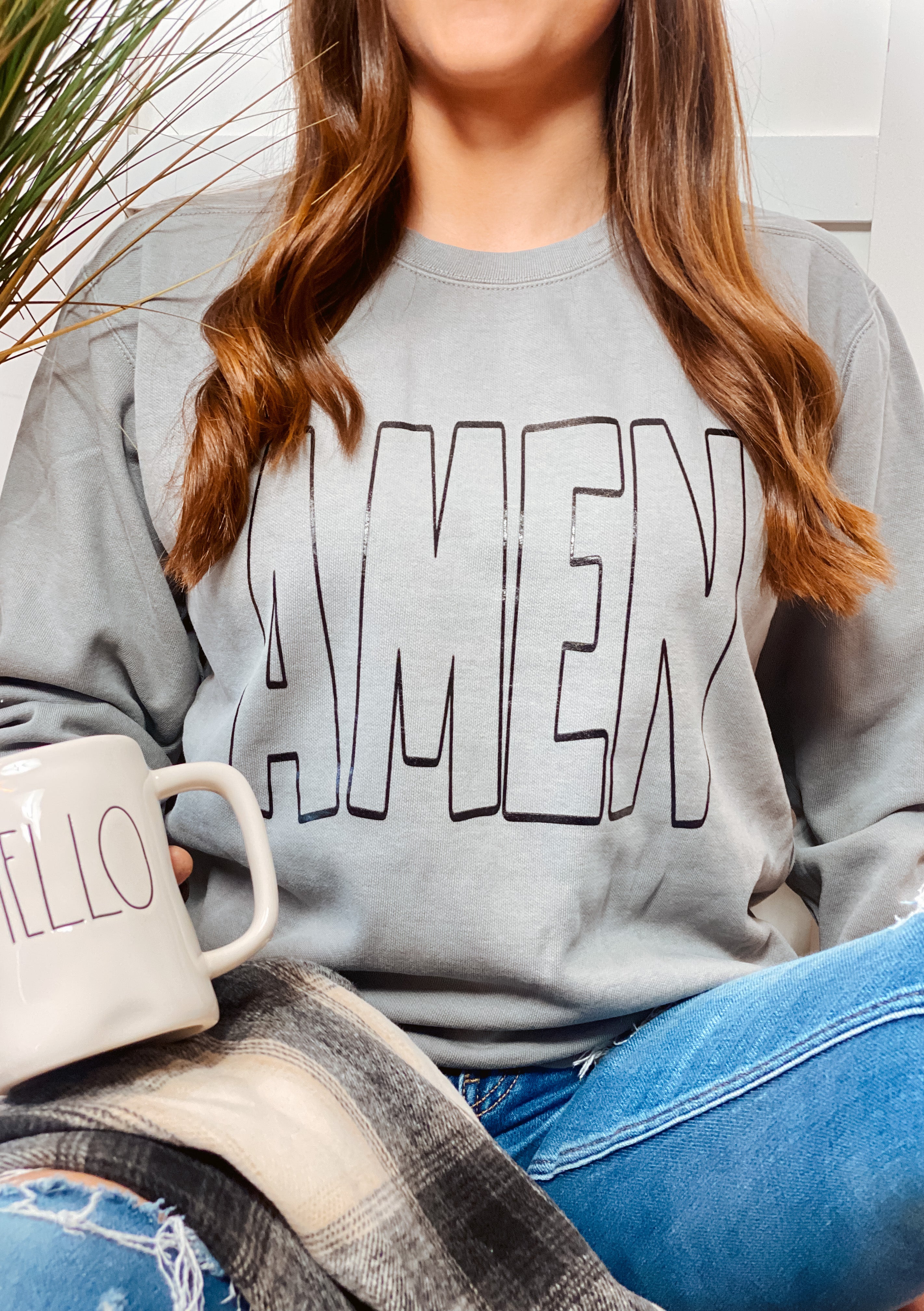 Amen grey graphic sweatshirt