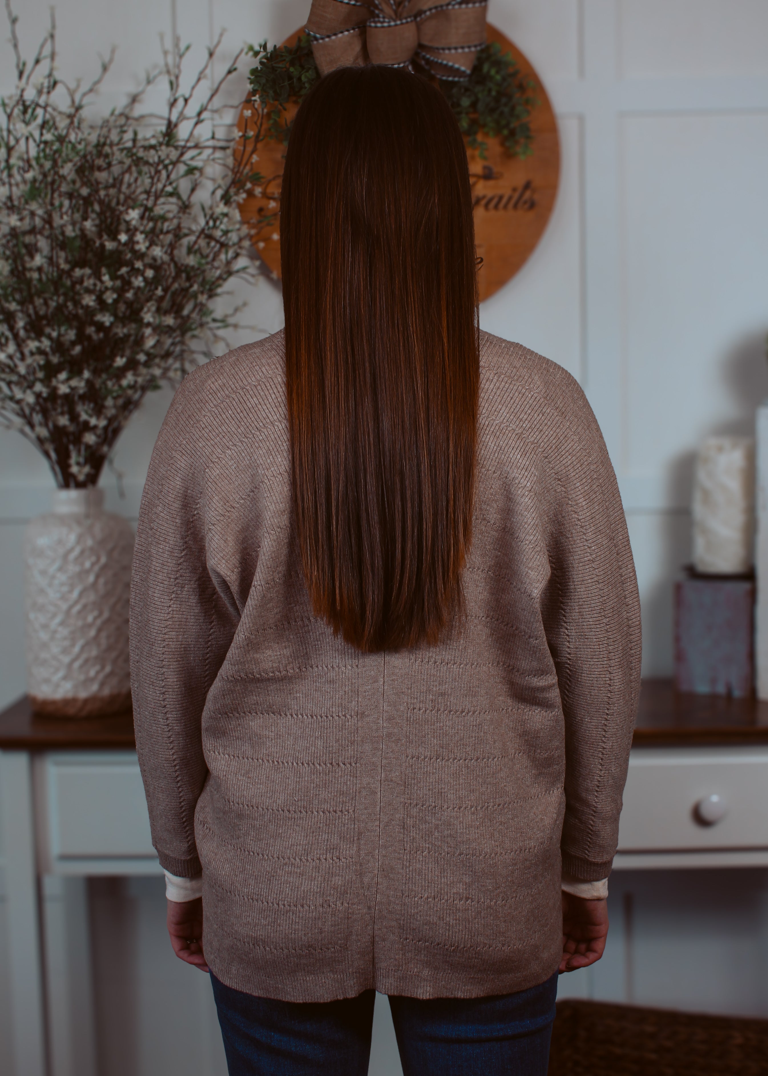 Happiness Trails Boutique - Taupe knit cardigan