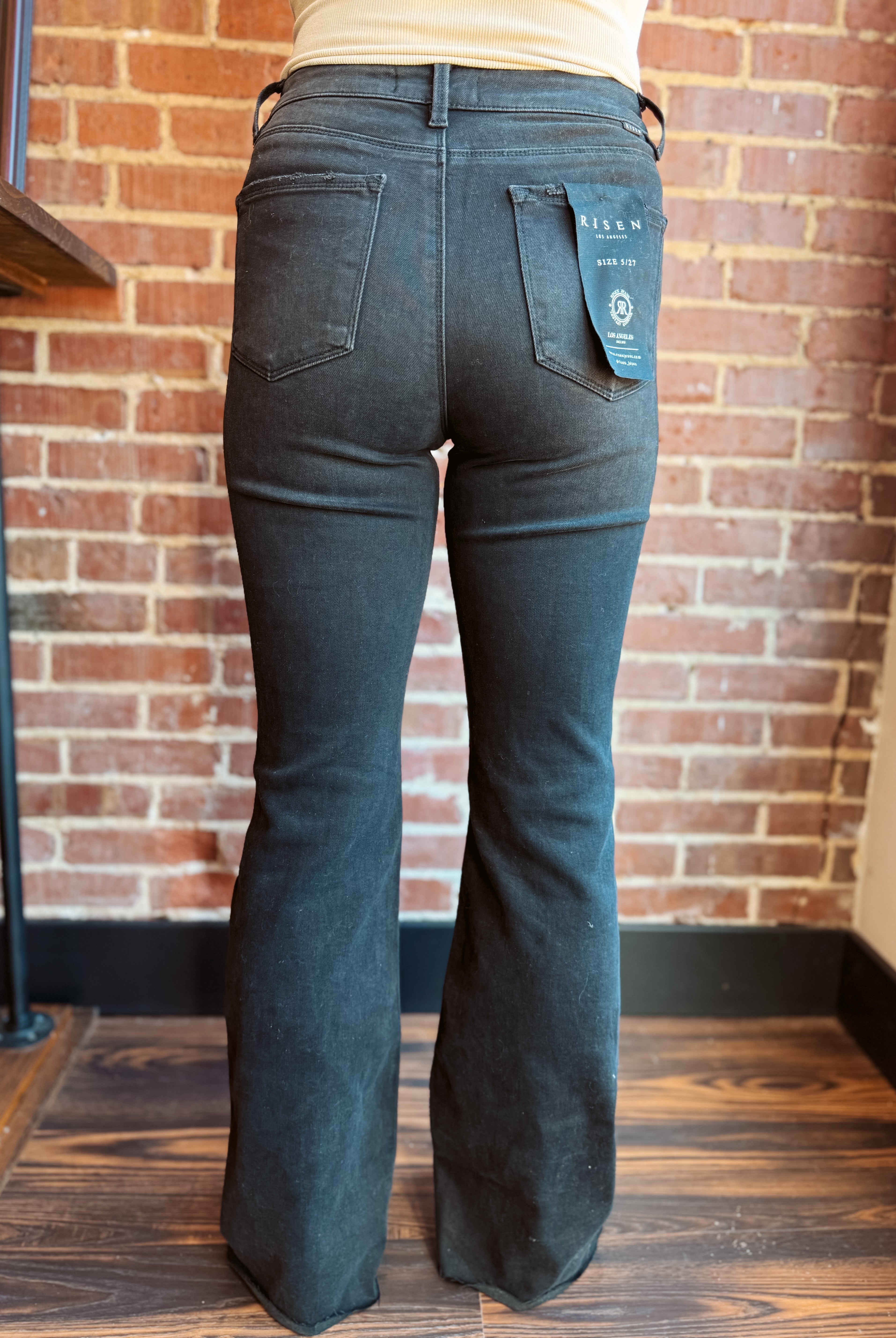 Happiness Trails Boutique - Risen black high rise flare jeans