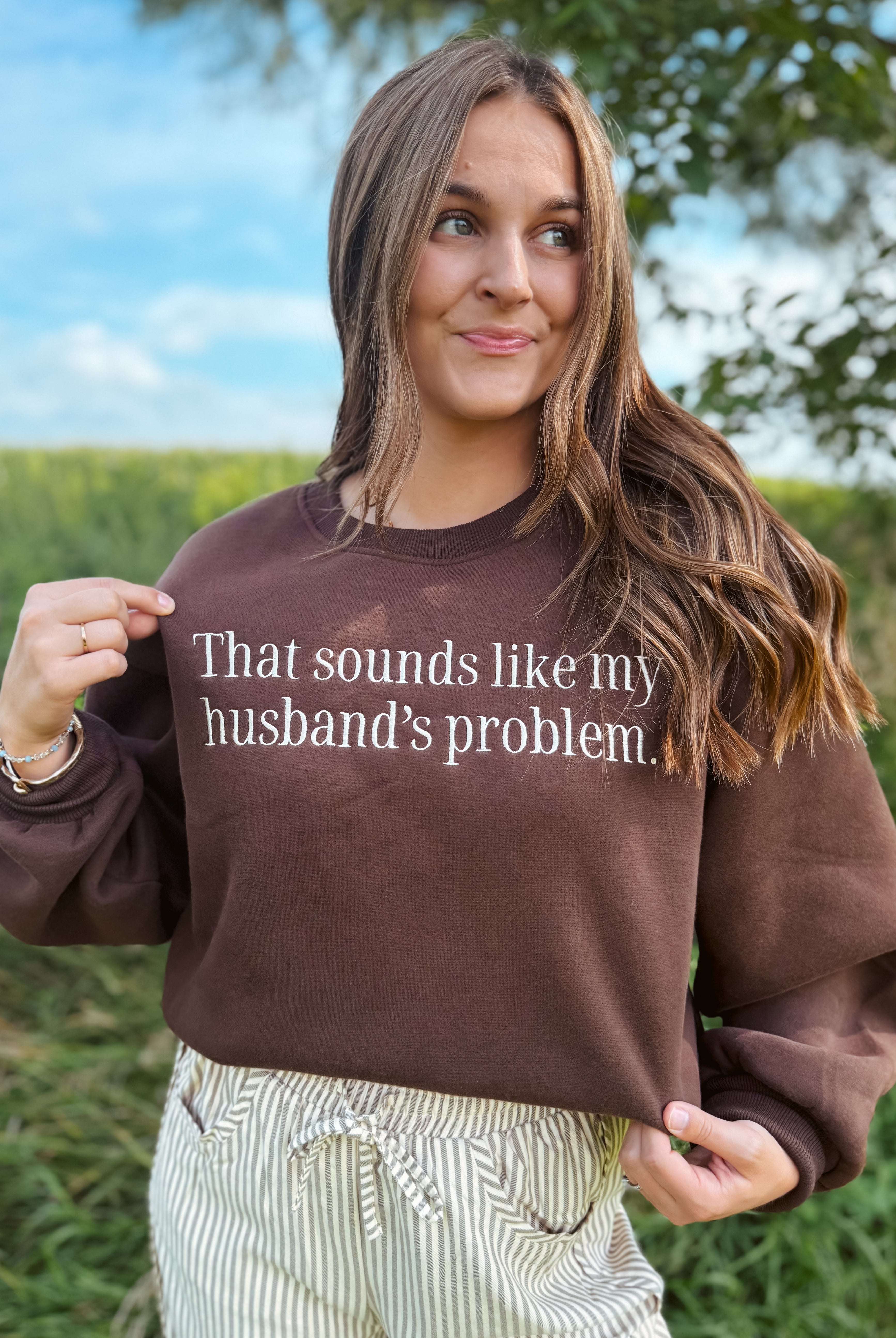 Happiness Trails Boutique - Embroidered That Sounds Like My Husband's Problem