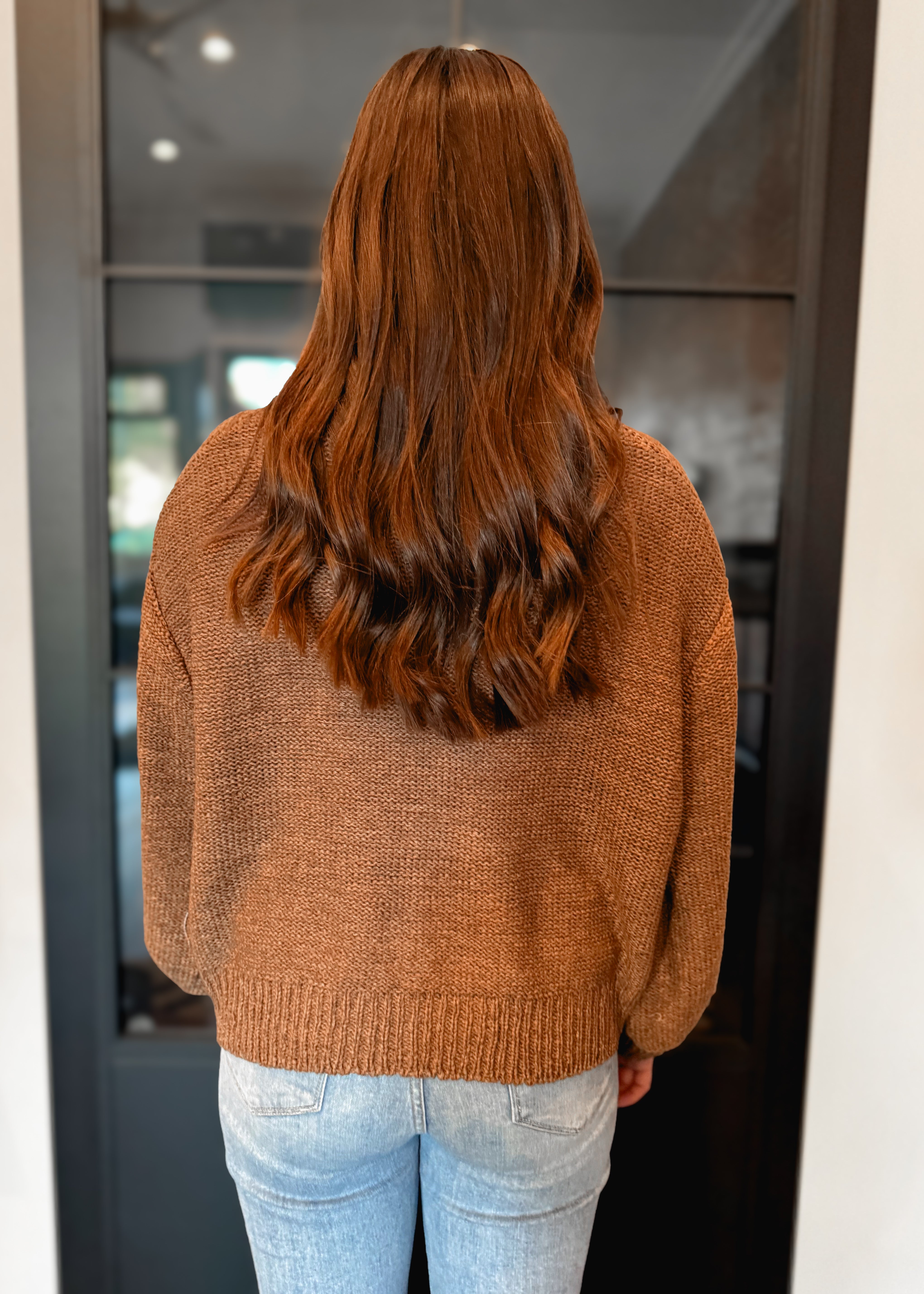 Happiness Trails Boutique - Deep camel knit sweater