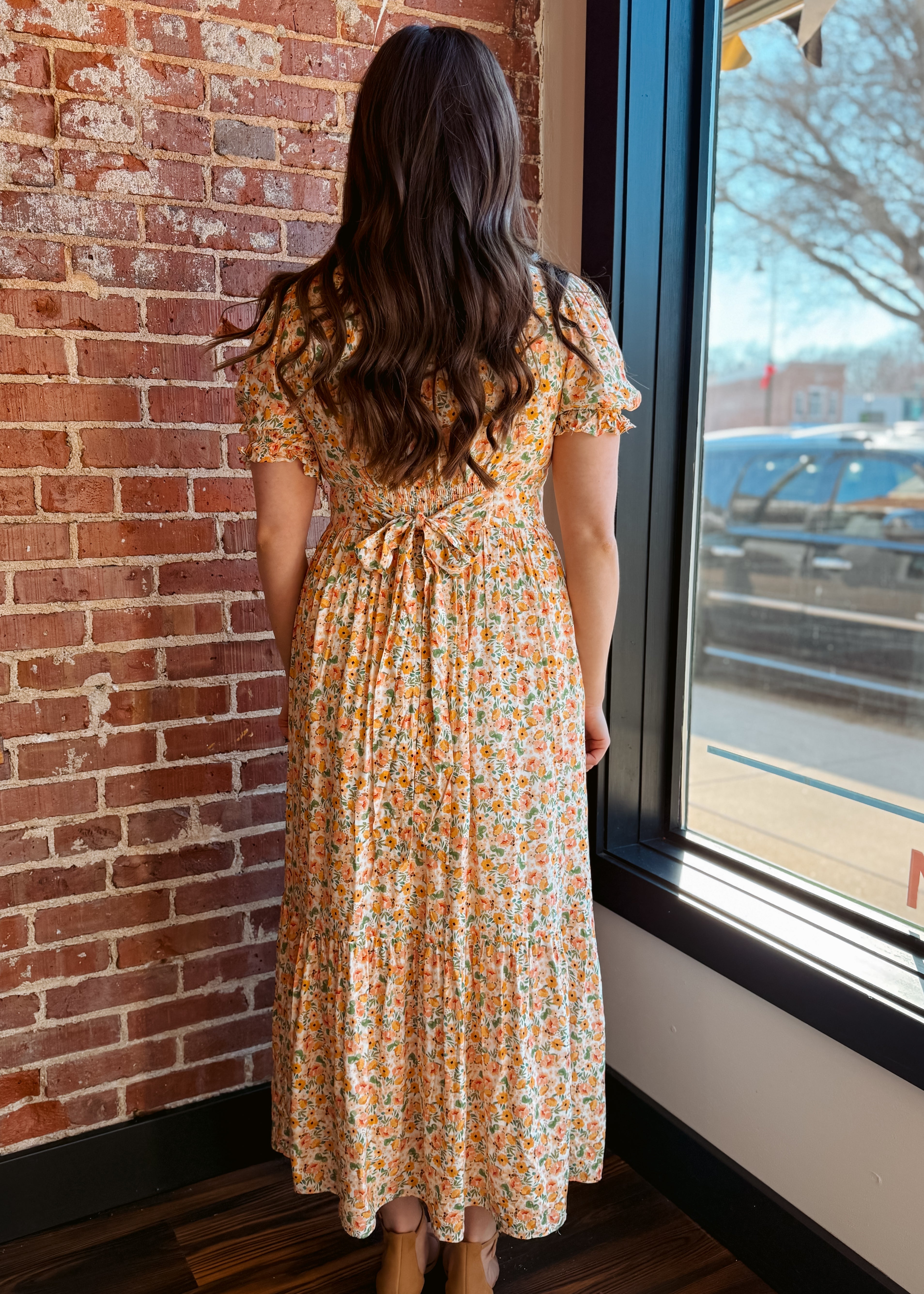 Happiness Trails Boutique - Yellow floral maxi dress