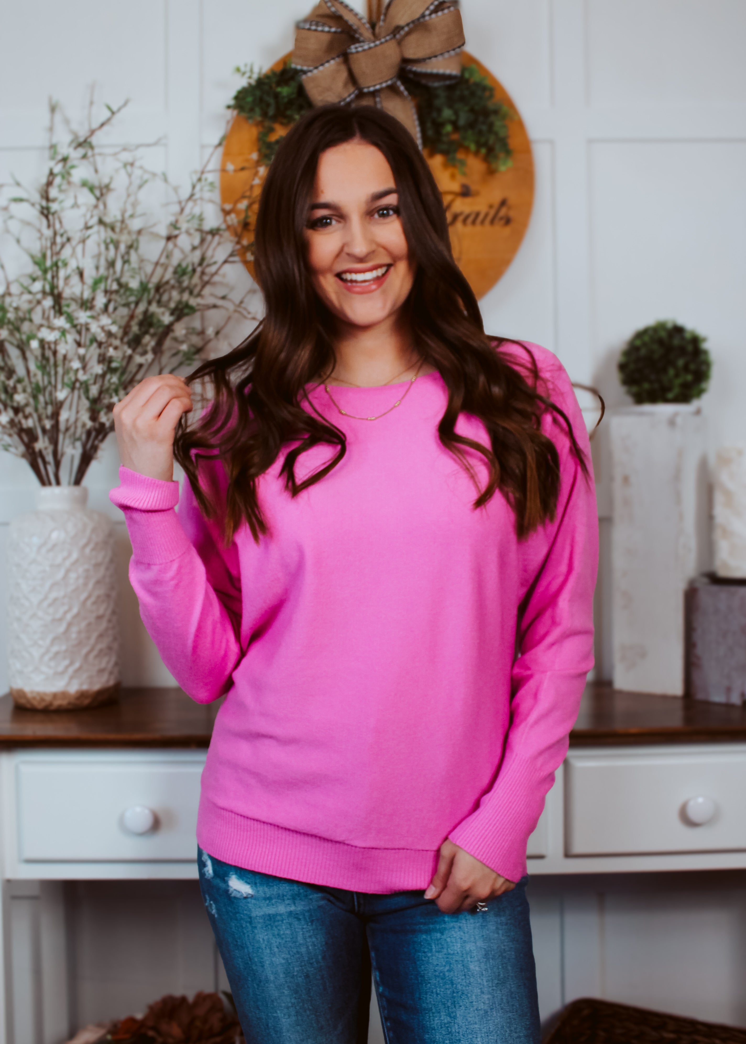 Happiness Trails Boutique - Pink Sweater