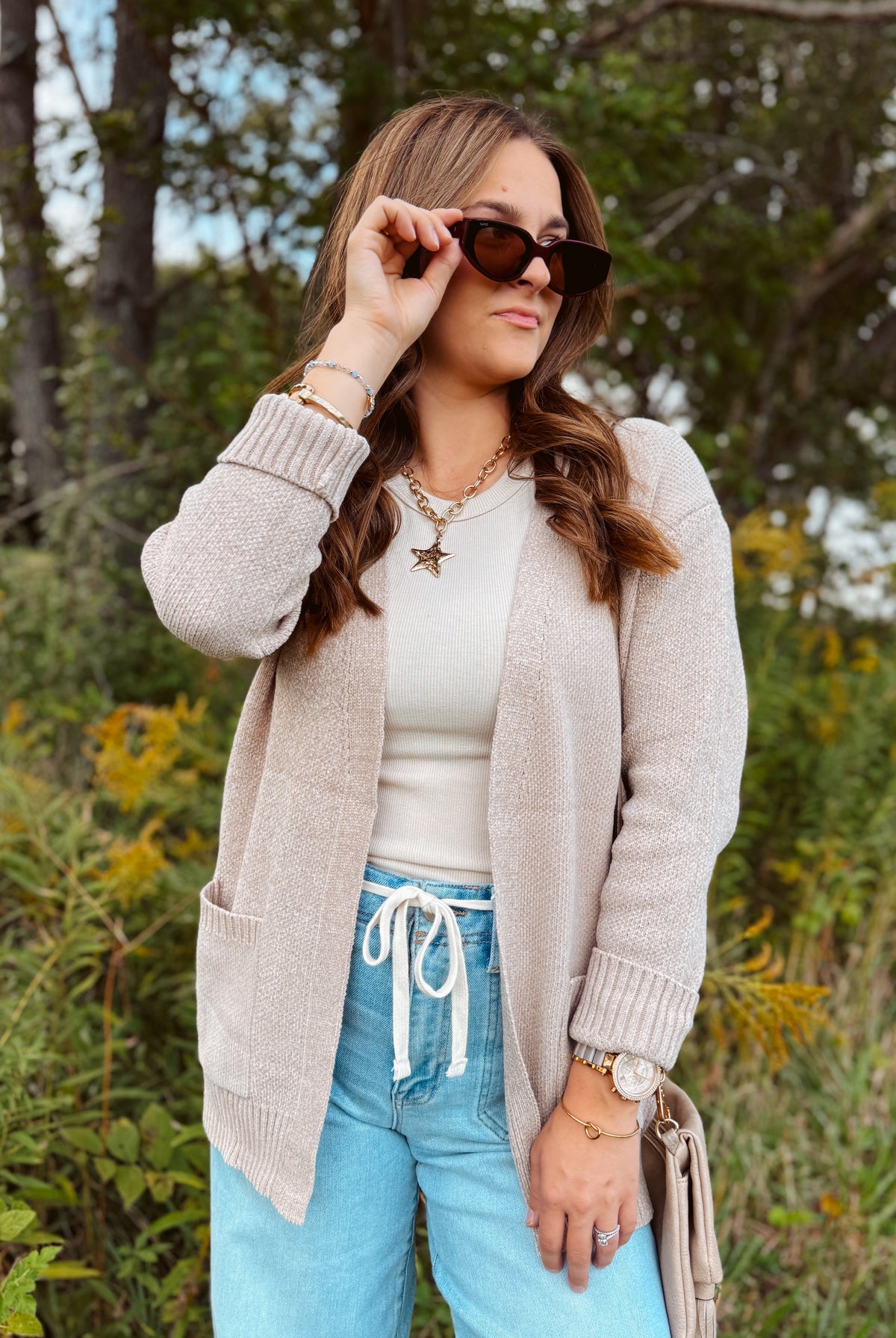Happiness Trails Boutique - Heather mocha knit cardigan