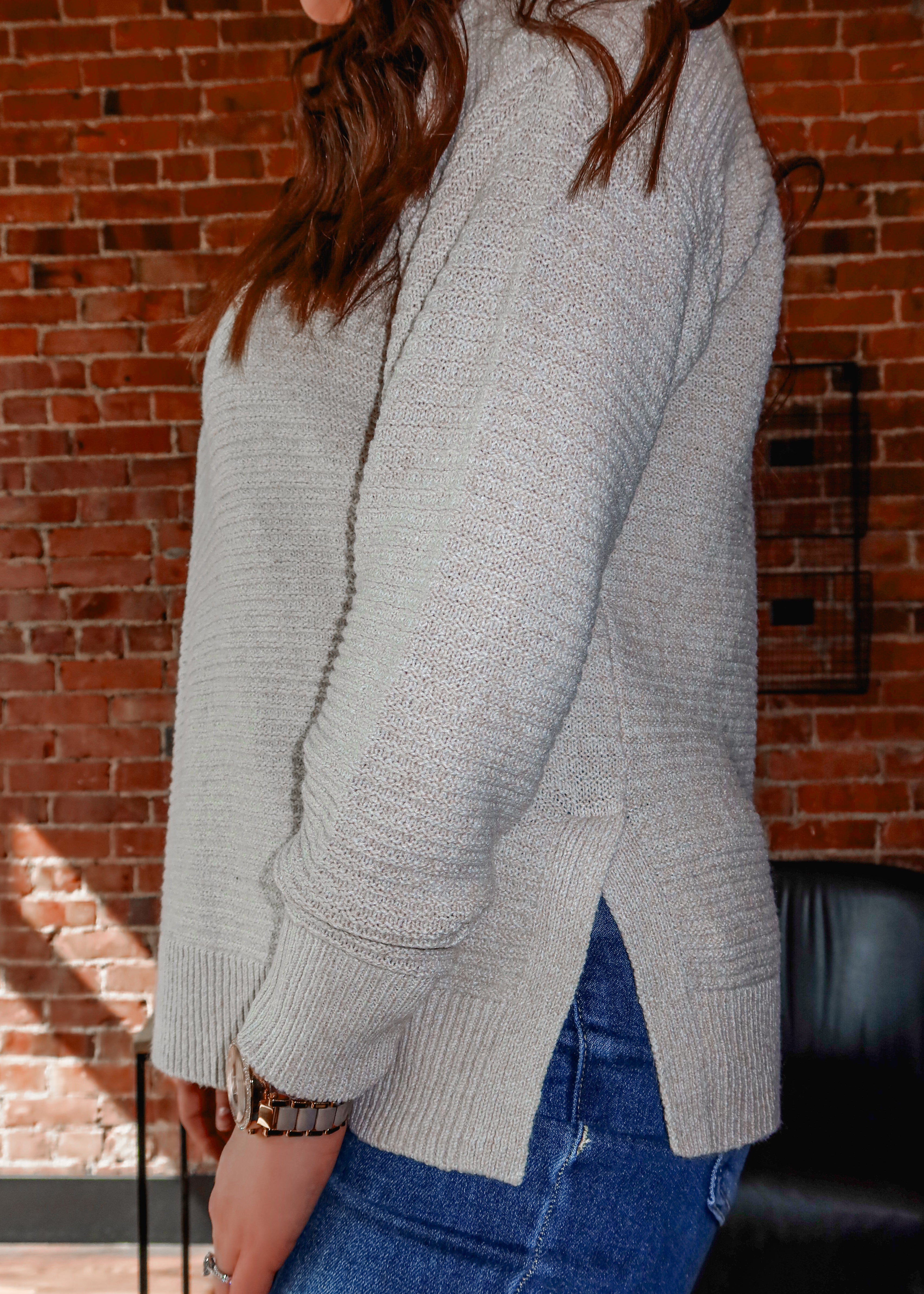 Happiness Trails Boutique - almond ribbed sweater