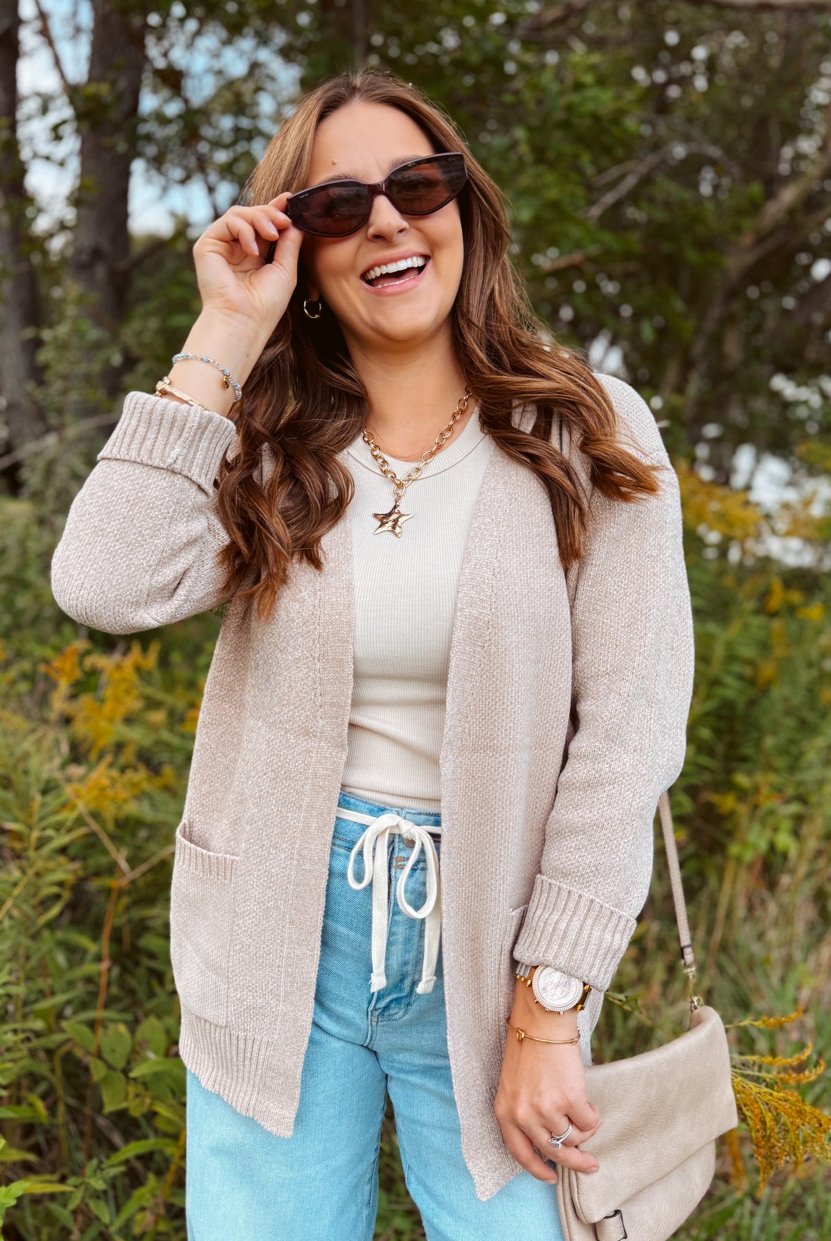 Happiness Trails Boutique - Heather mocha knit cardigan