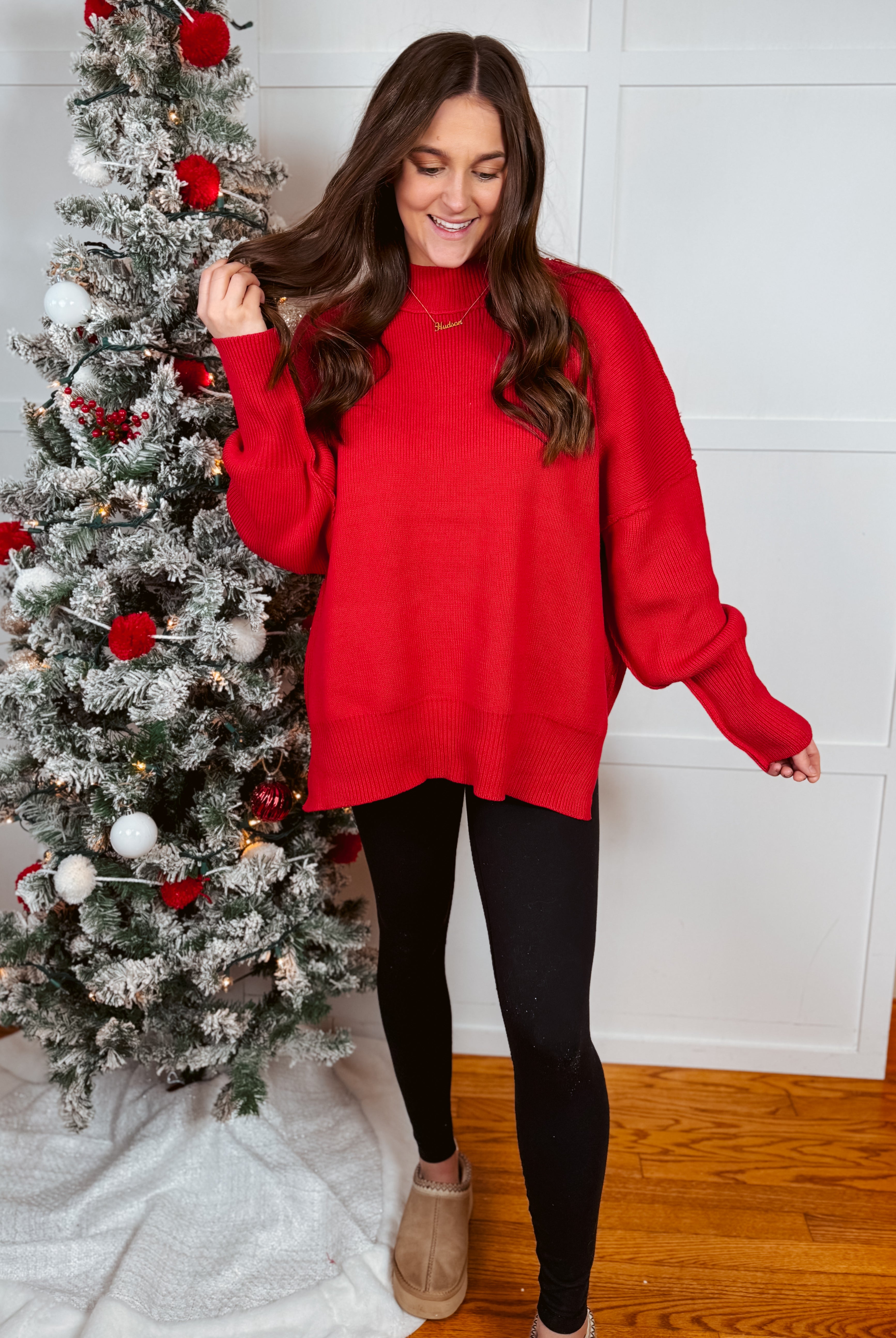 Happiness Trails Boutique -Red knit sweater