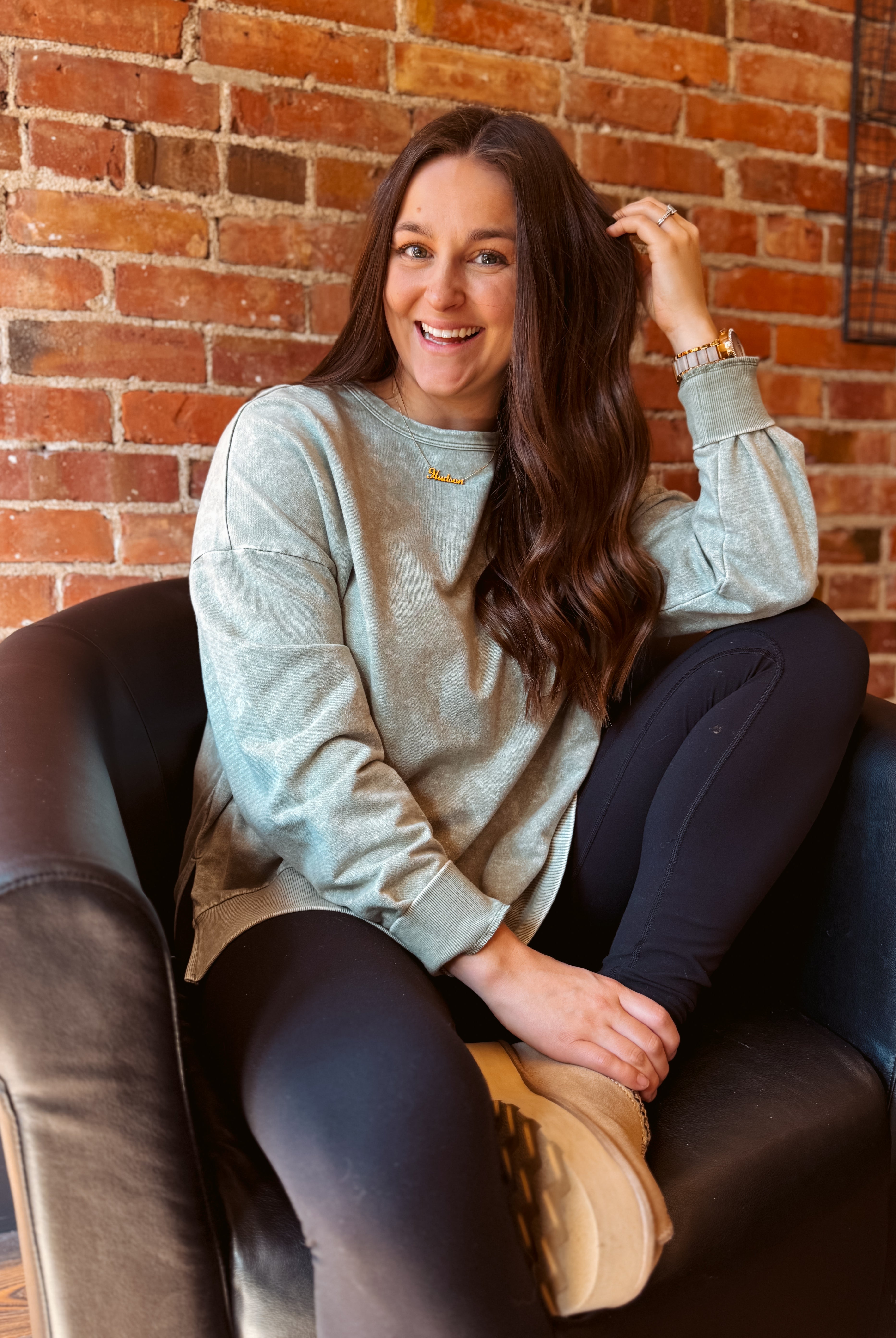 Happiness Trails Boutique - moss sweatshirt