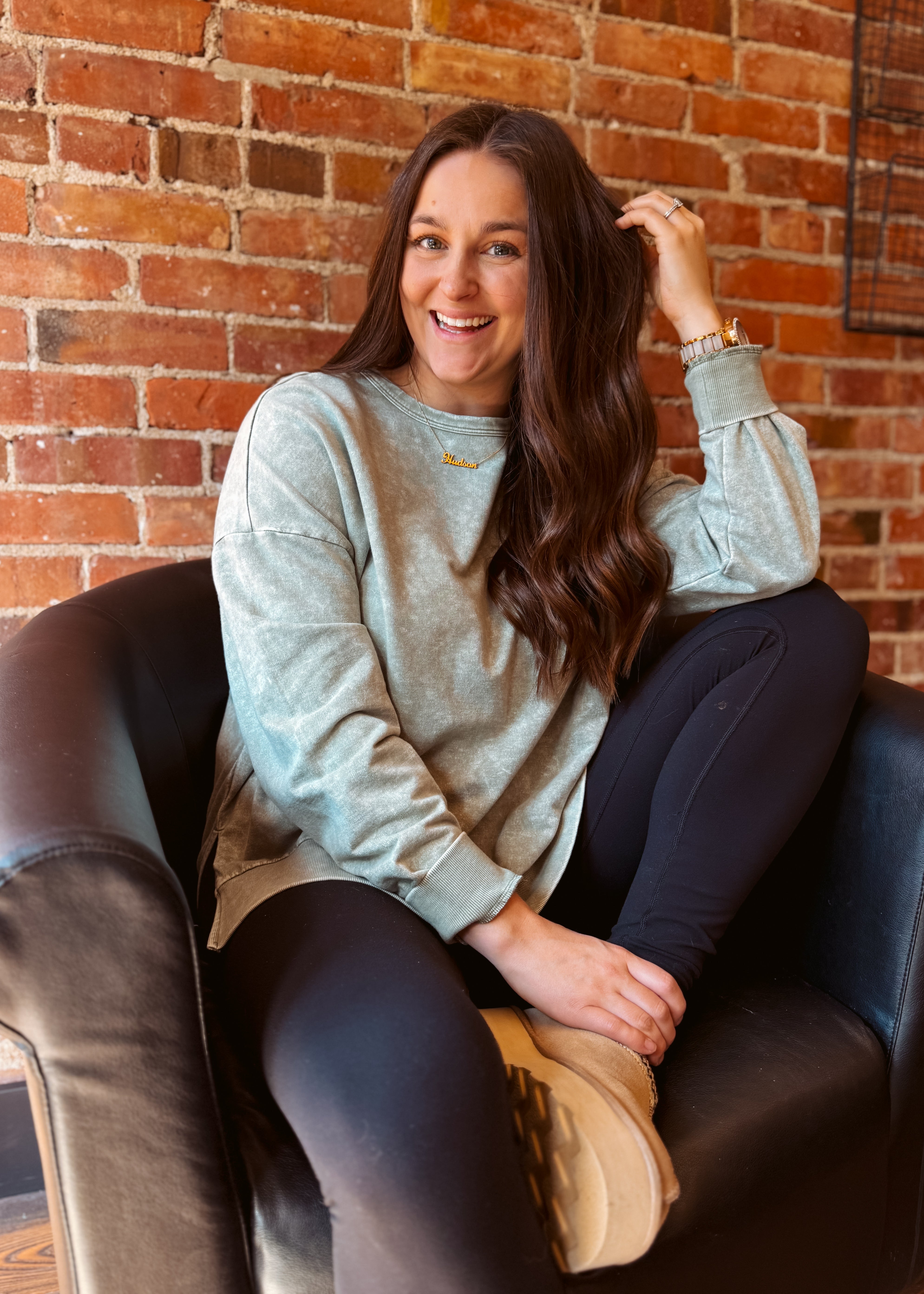 Happiness Trails Boutique - moss sweatshirt