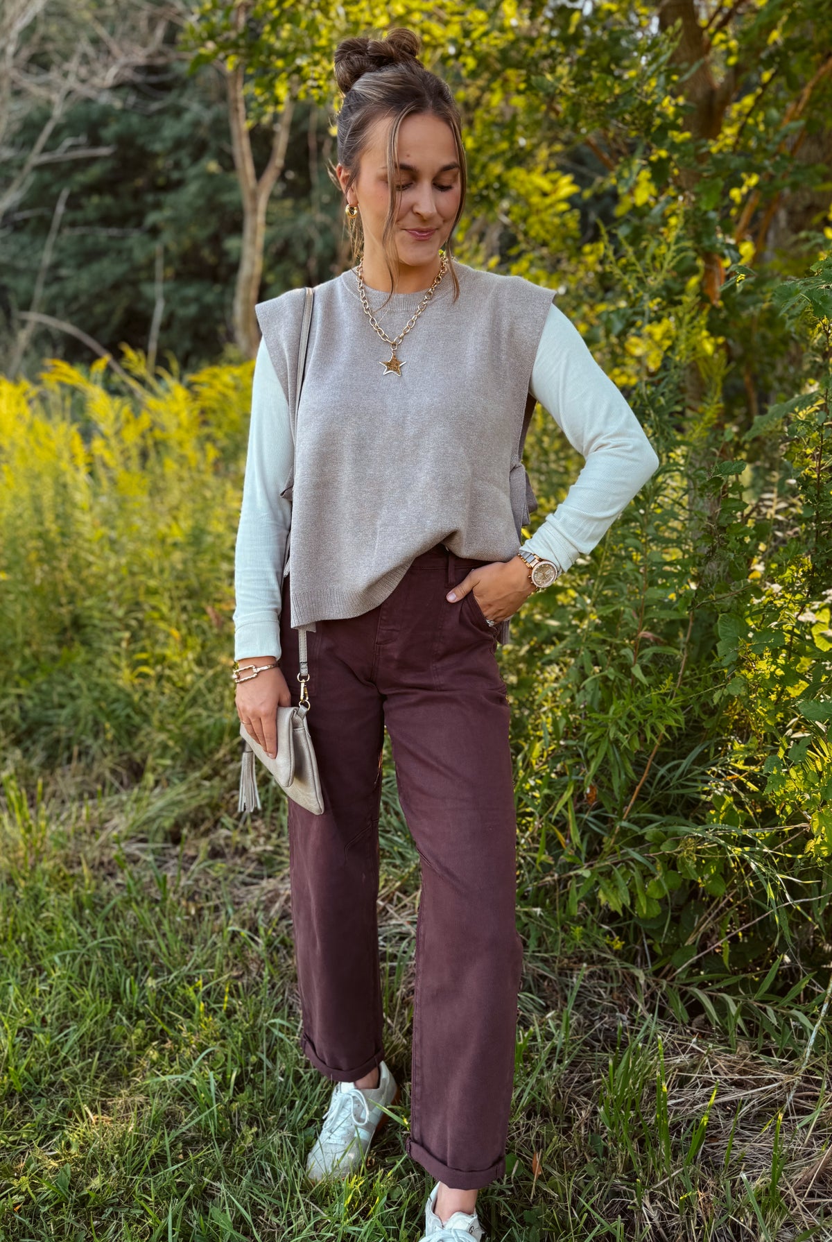 Happiness Trails Boutique - Mocha open side sweater vest