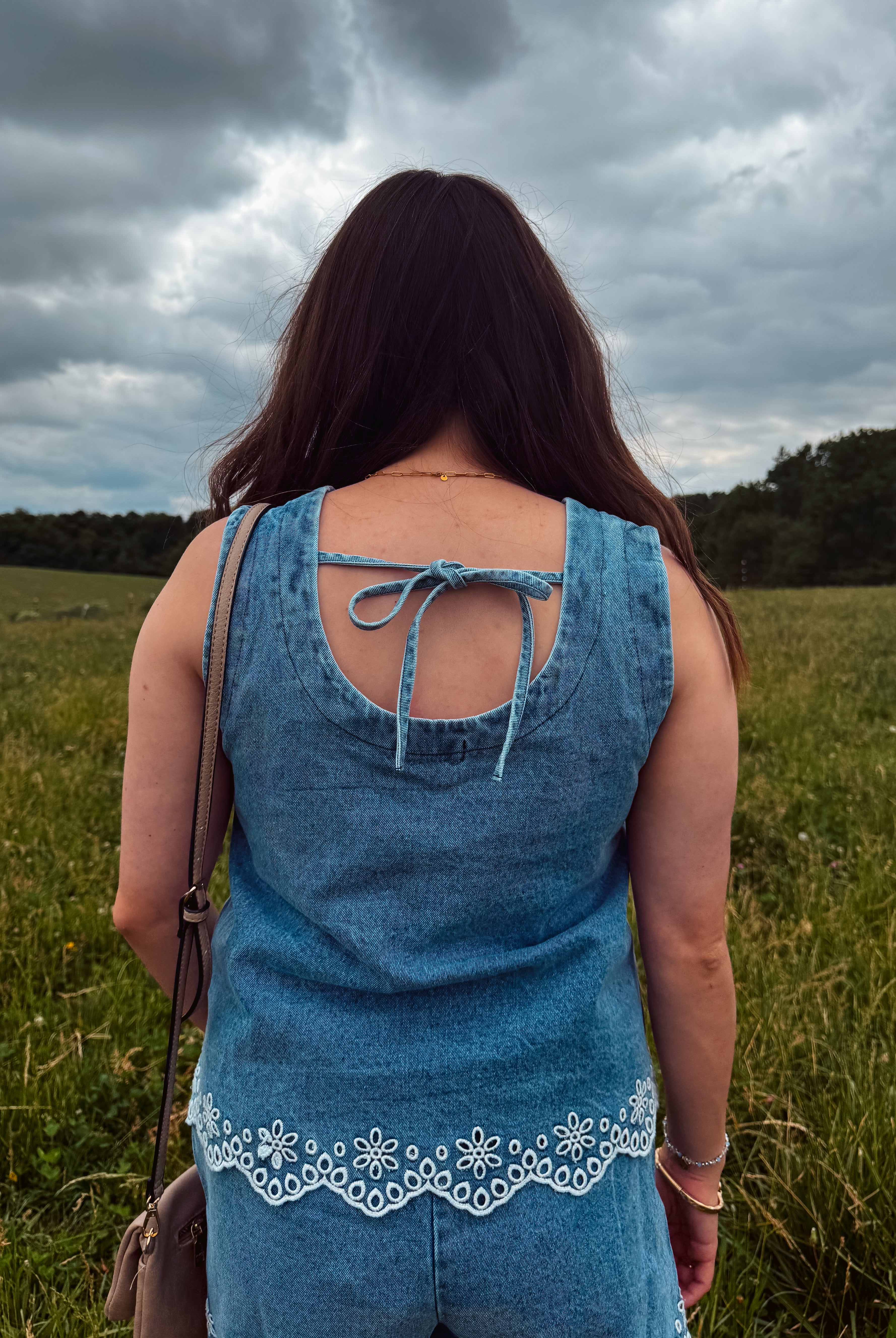 Happiness Trails Boutique - Light denim sleeveless top and short set