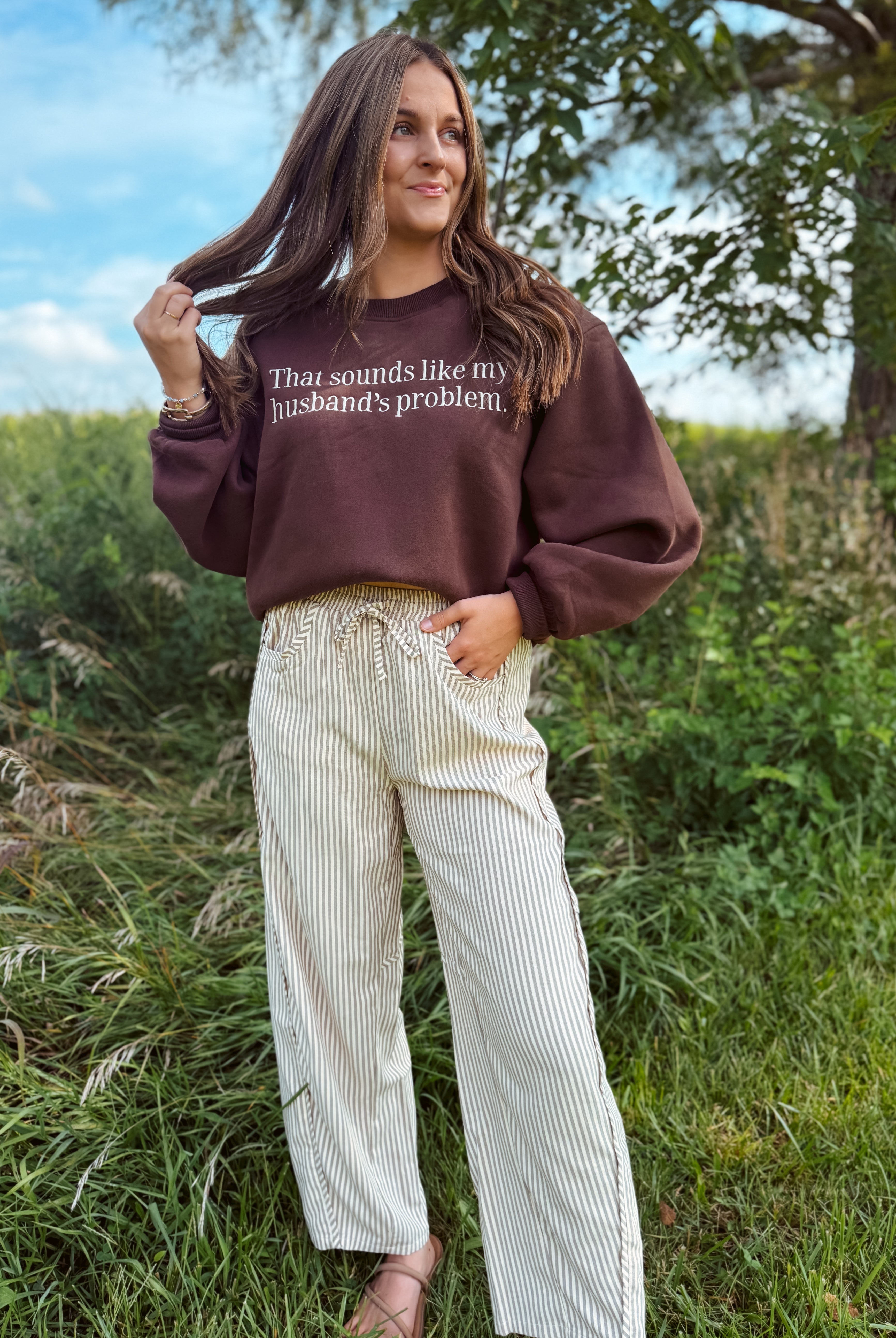 Happiness Trails Boutique - Embroidered That Sounds Like My Husband's Problem
