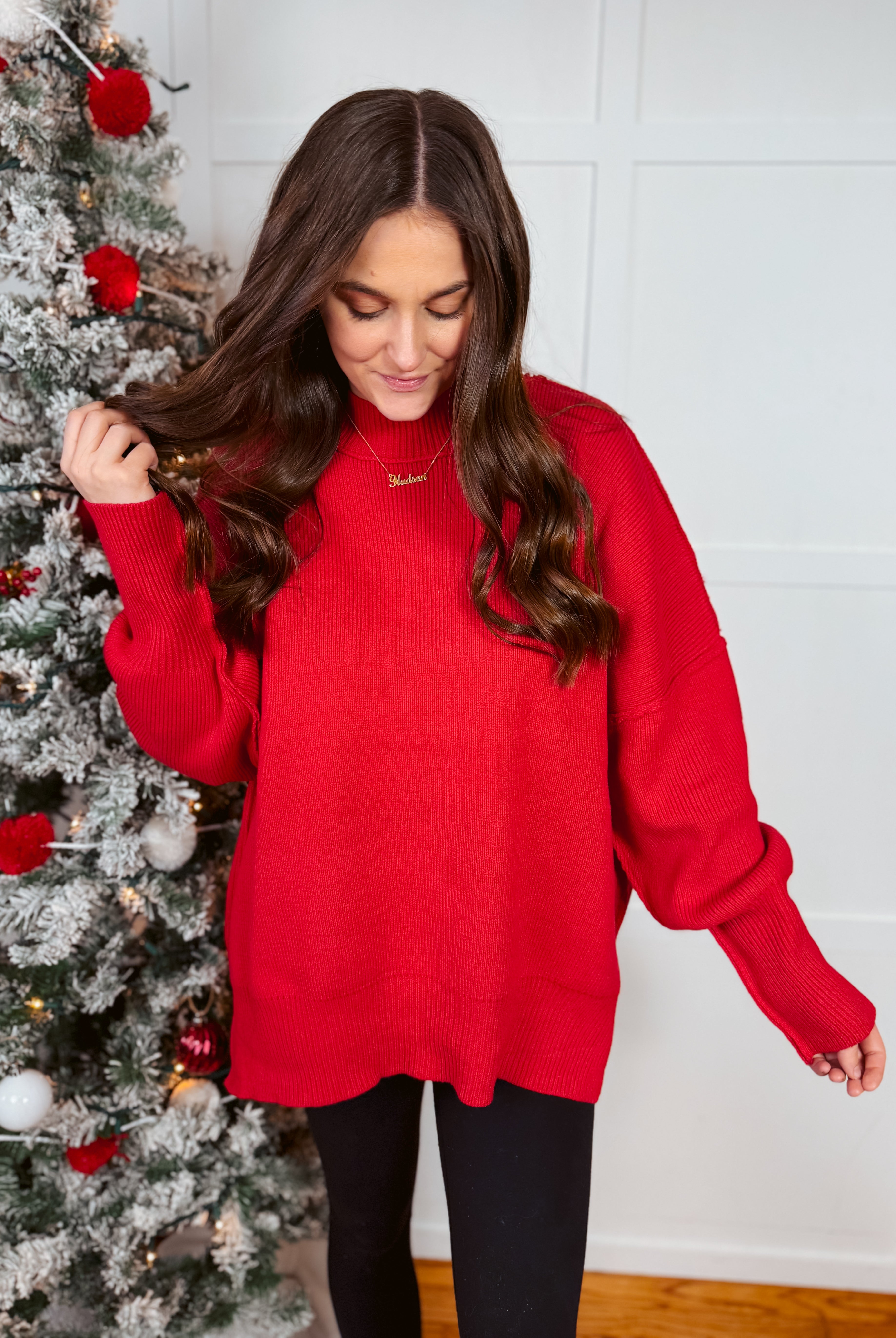 Happiness Trails Boutique -Red knit sweater