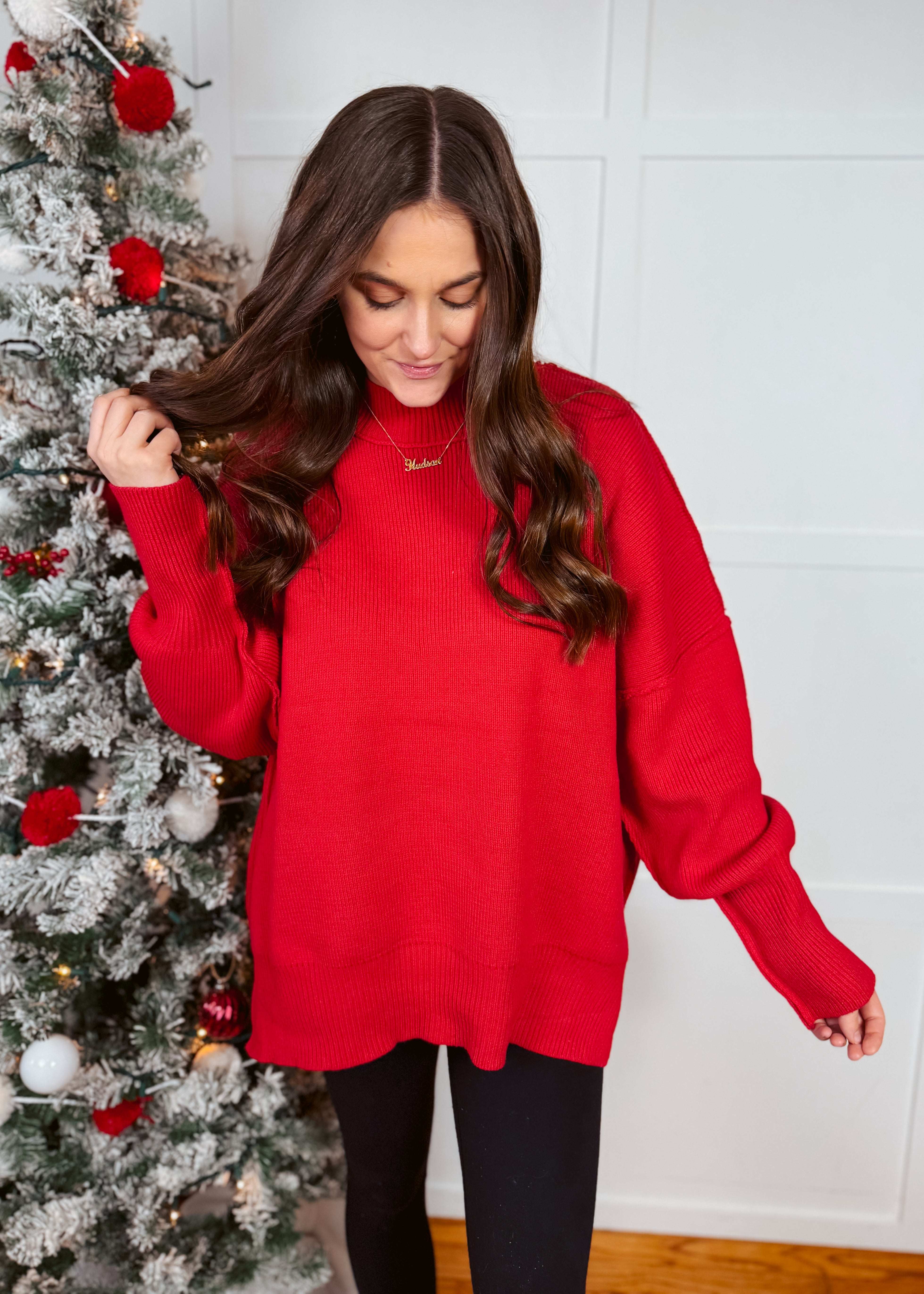 Happiness Trails Boutique -Red knit sweater