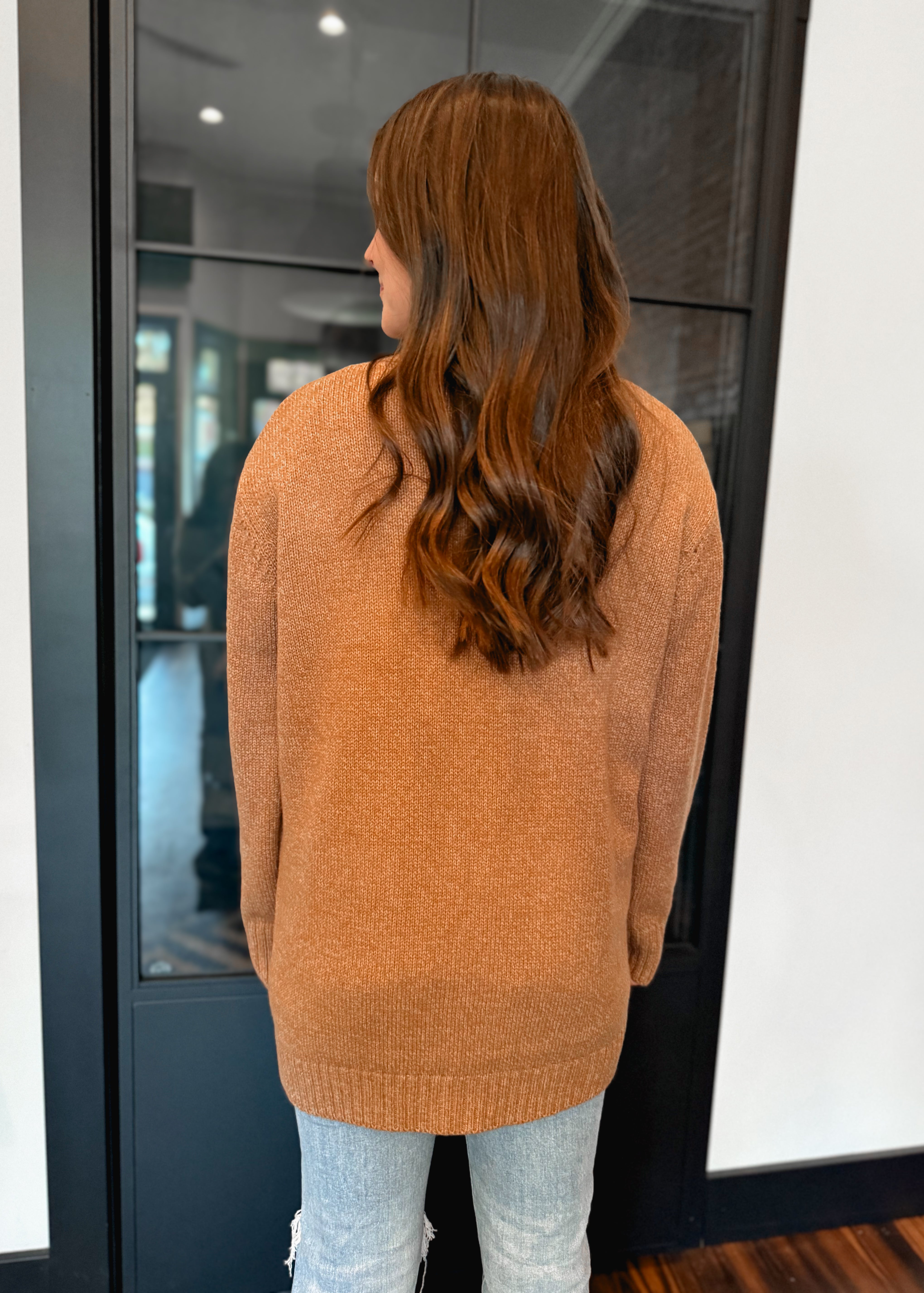 Happiness Trails Boutique - Deep camel knit cardigan