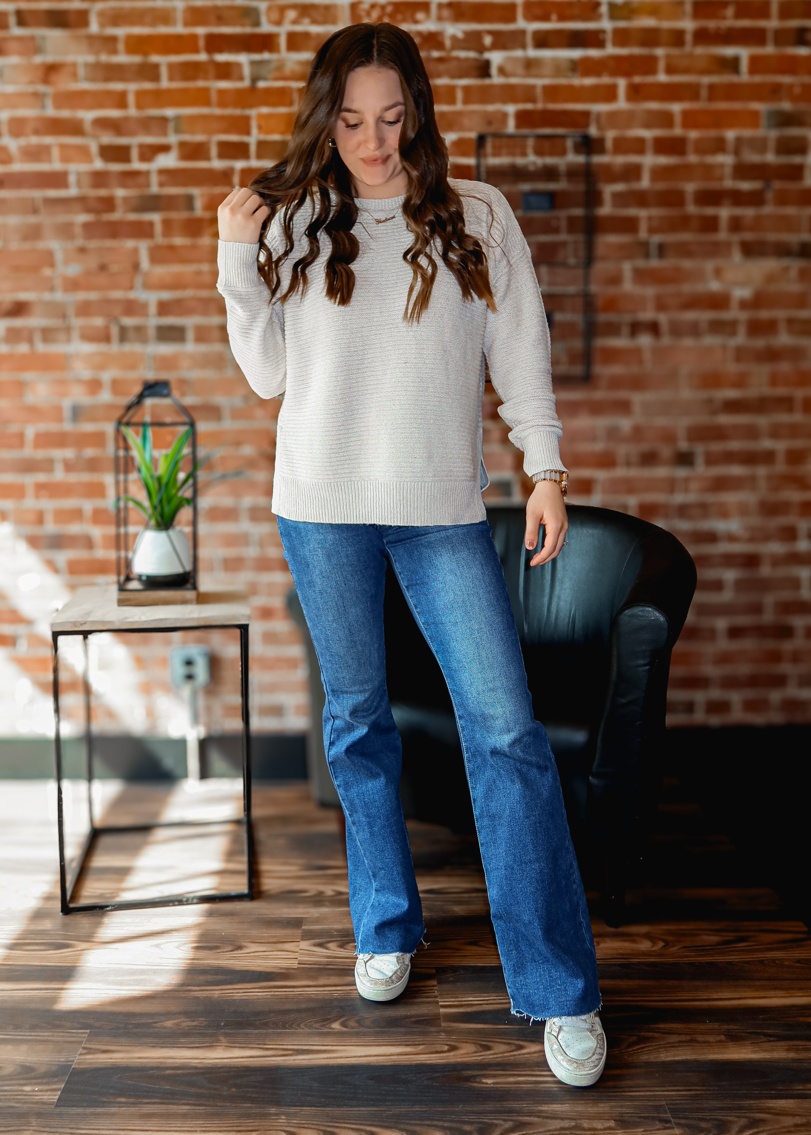 Happiness Trails Boutique - almond ribbed sweater