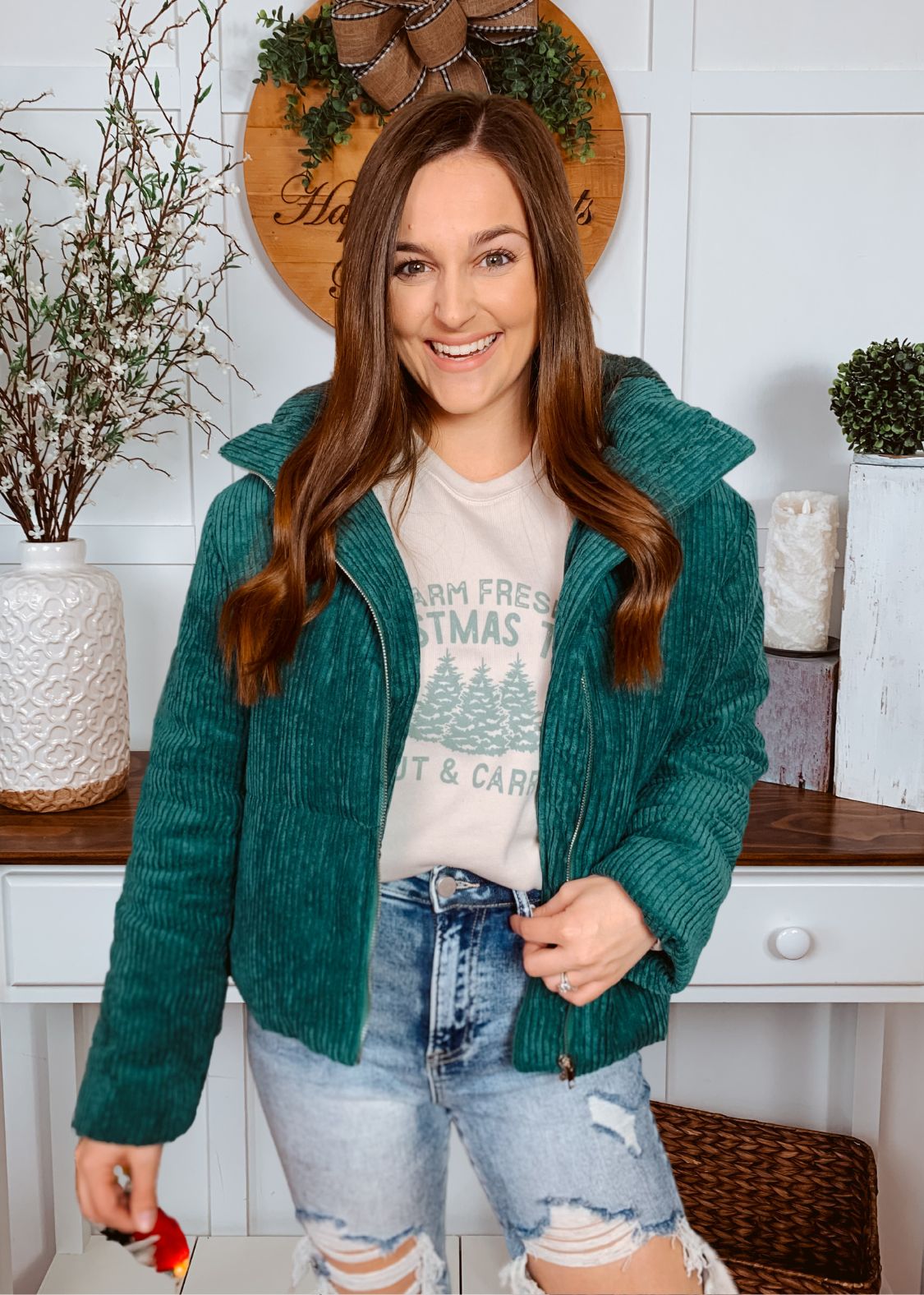 Happiness Trails Boutique - Hunter Green Puffer Jacket