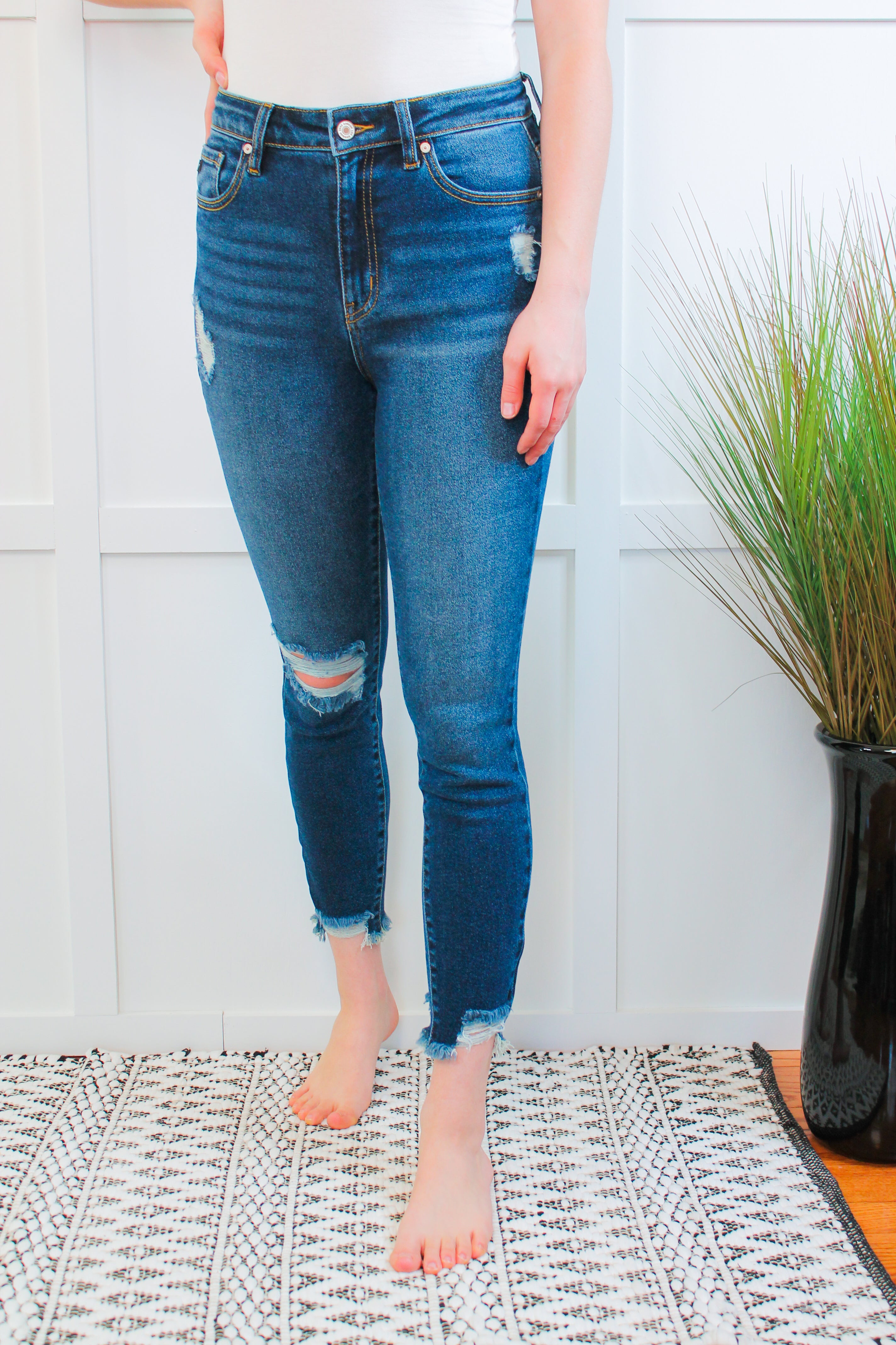 KanCan Dark Distressed Jeans