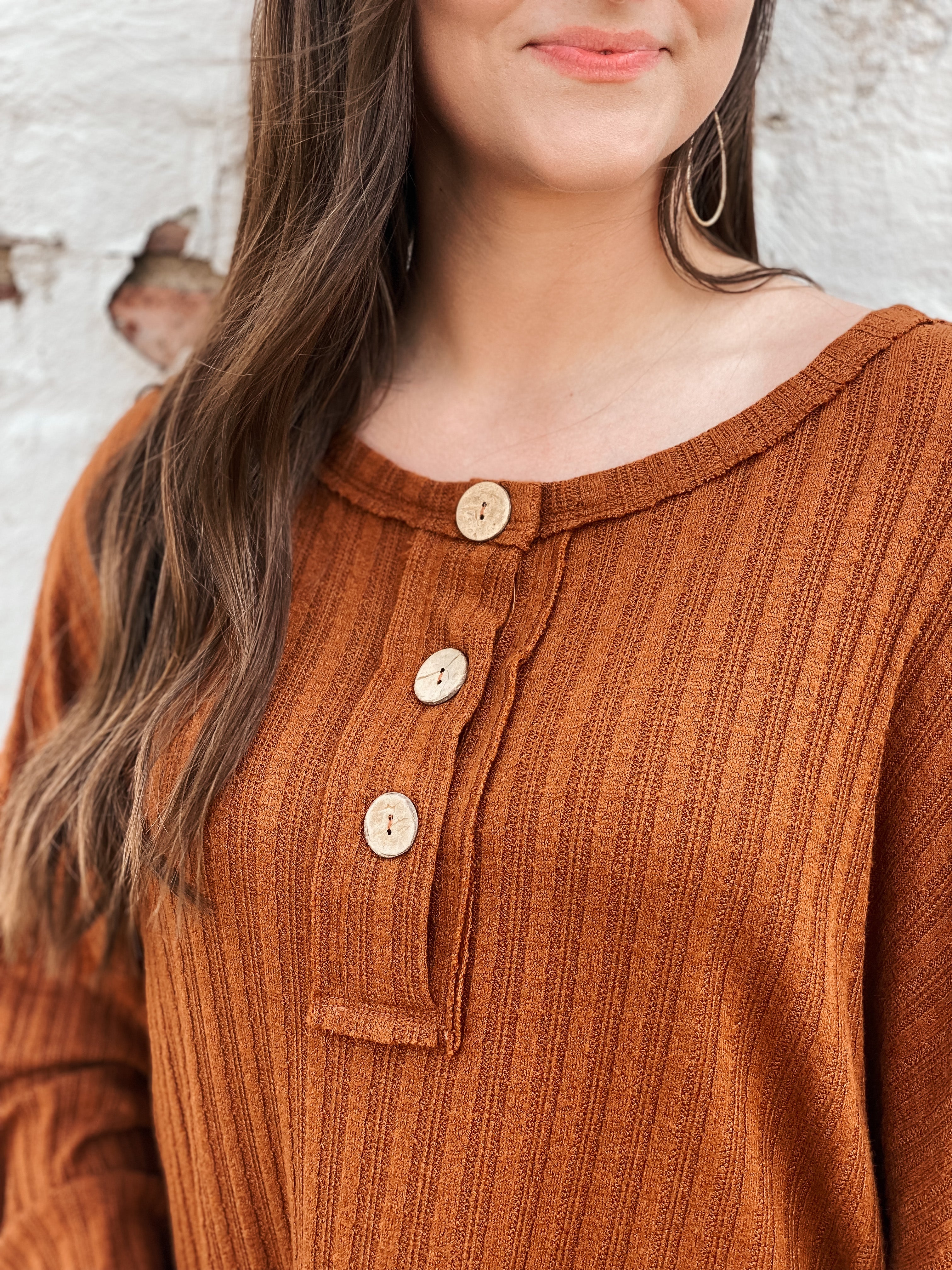 Brown long sleeve top