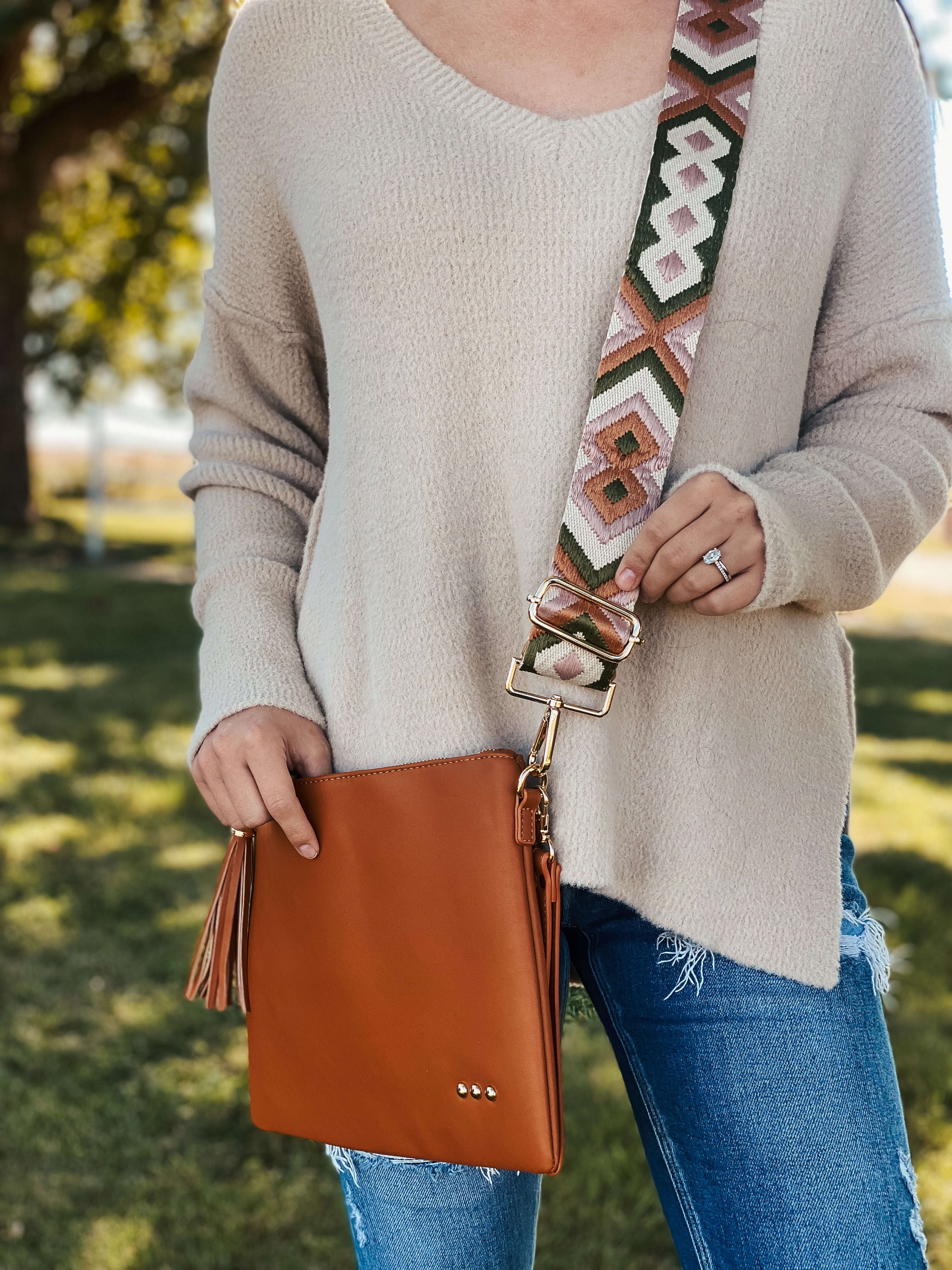 Brown crossbody clutch purse