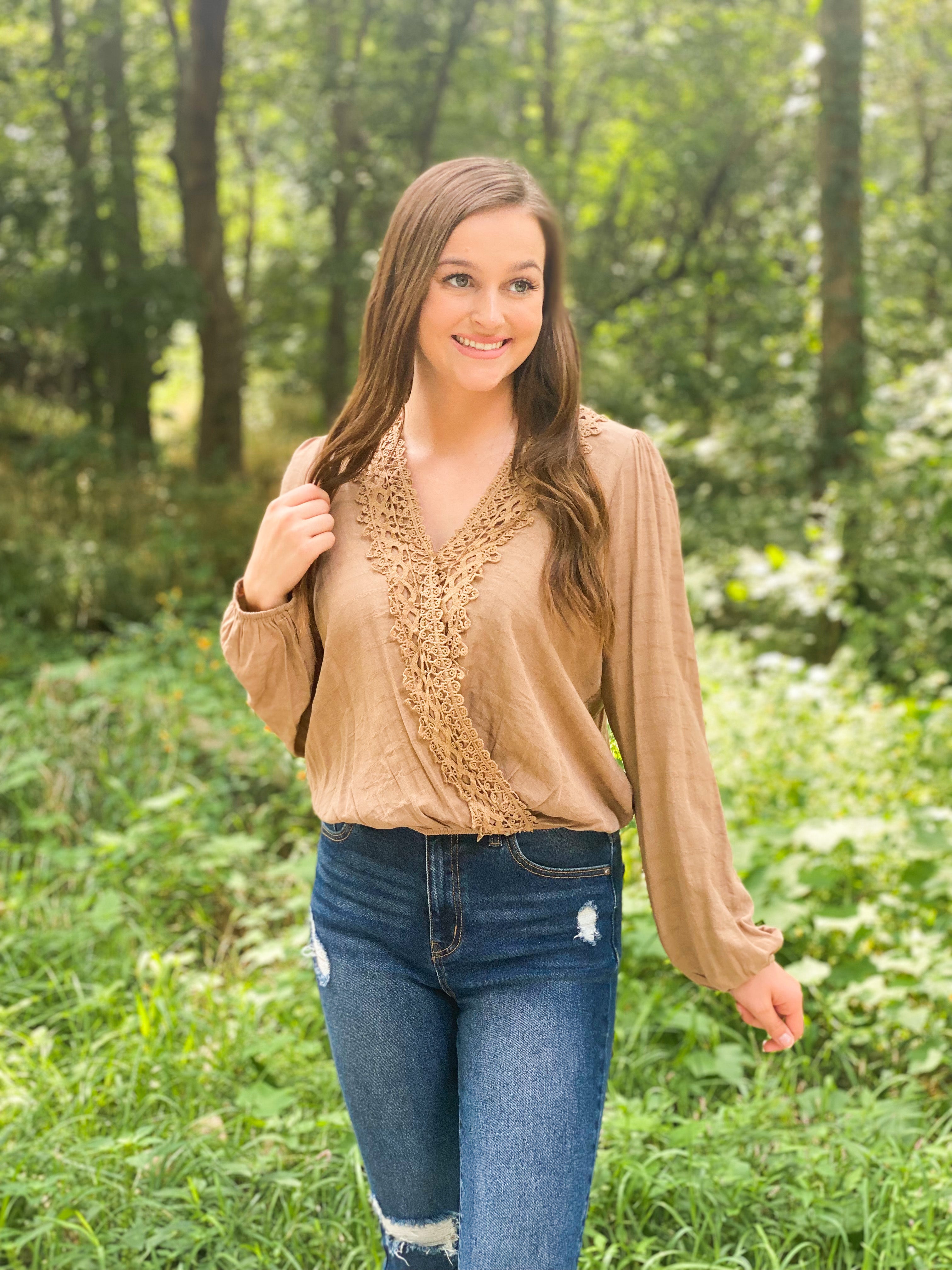 Mocha long sleeve top