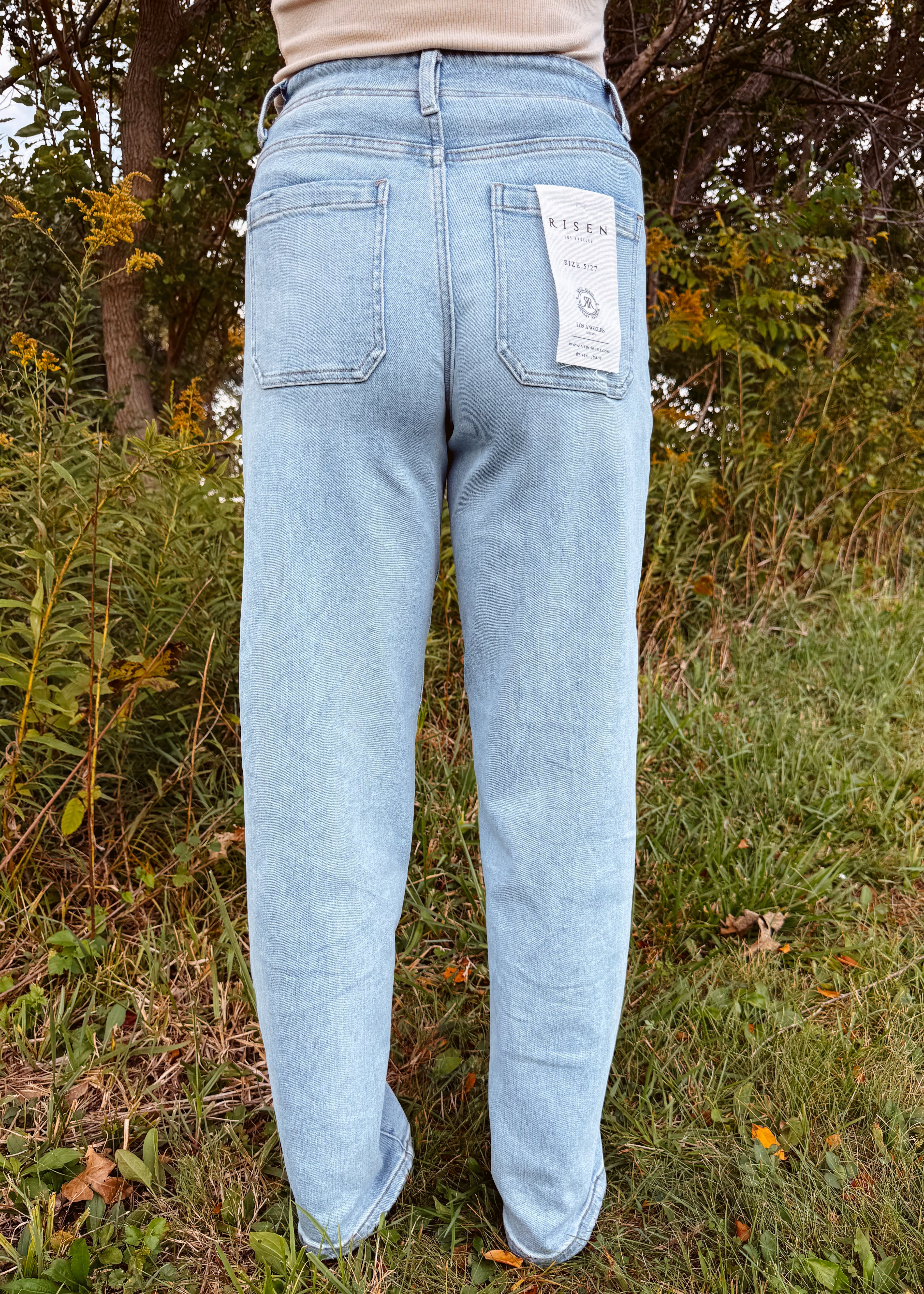 Happiness Trails Boutique - Risen high rise light wash wide baggy jeans