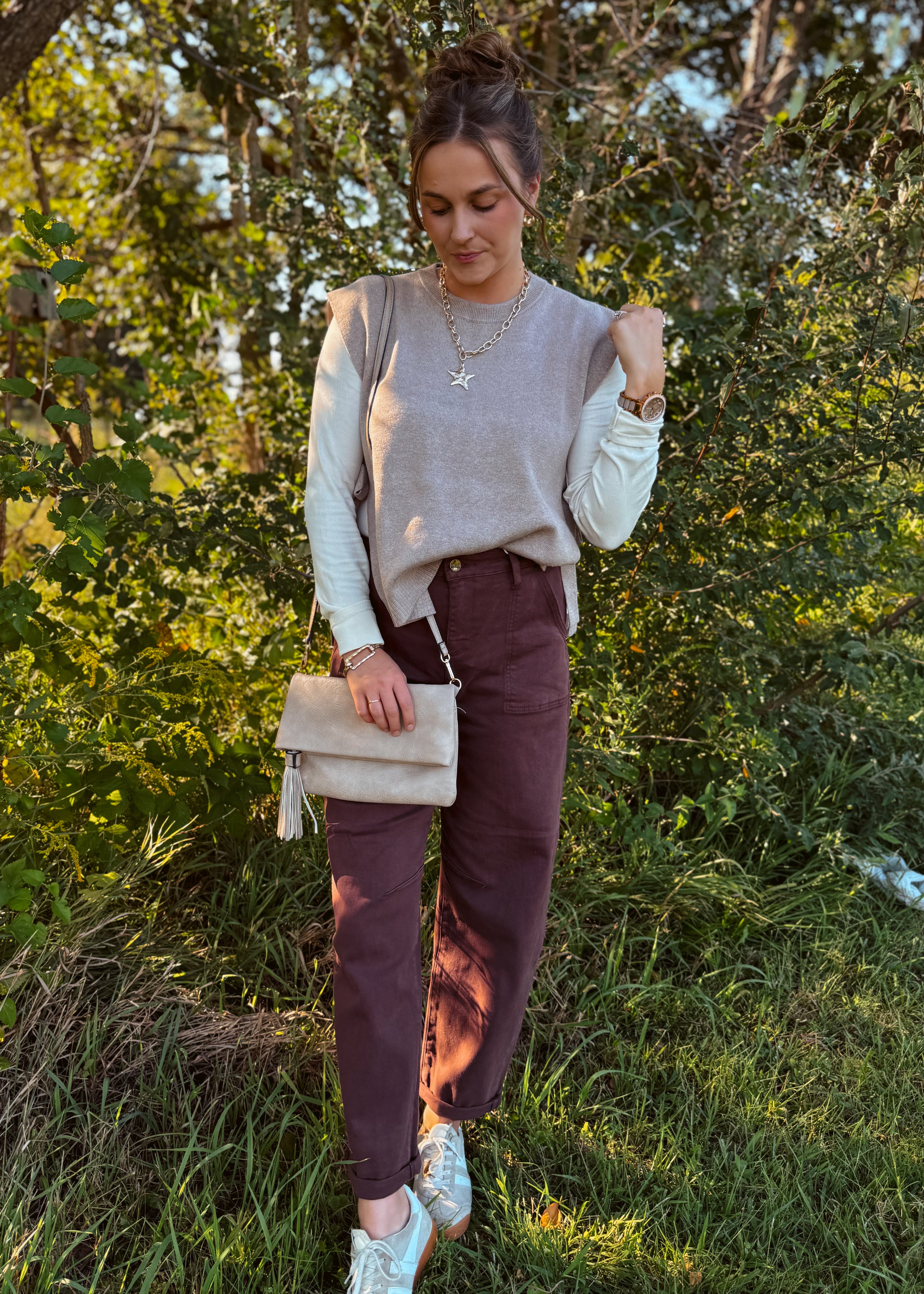 Happiness Trails Boutique - Mocha open side sweater vest