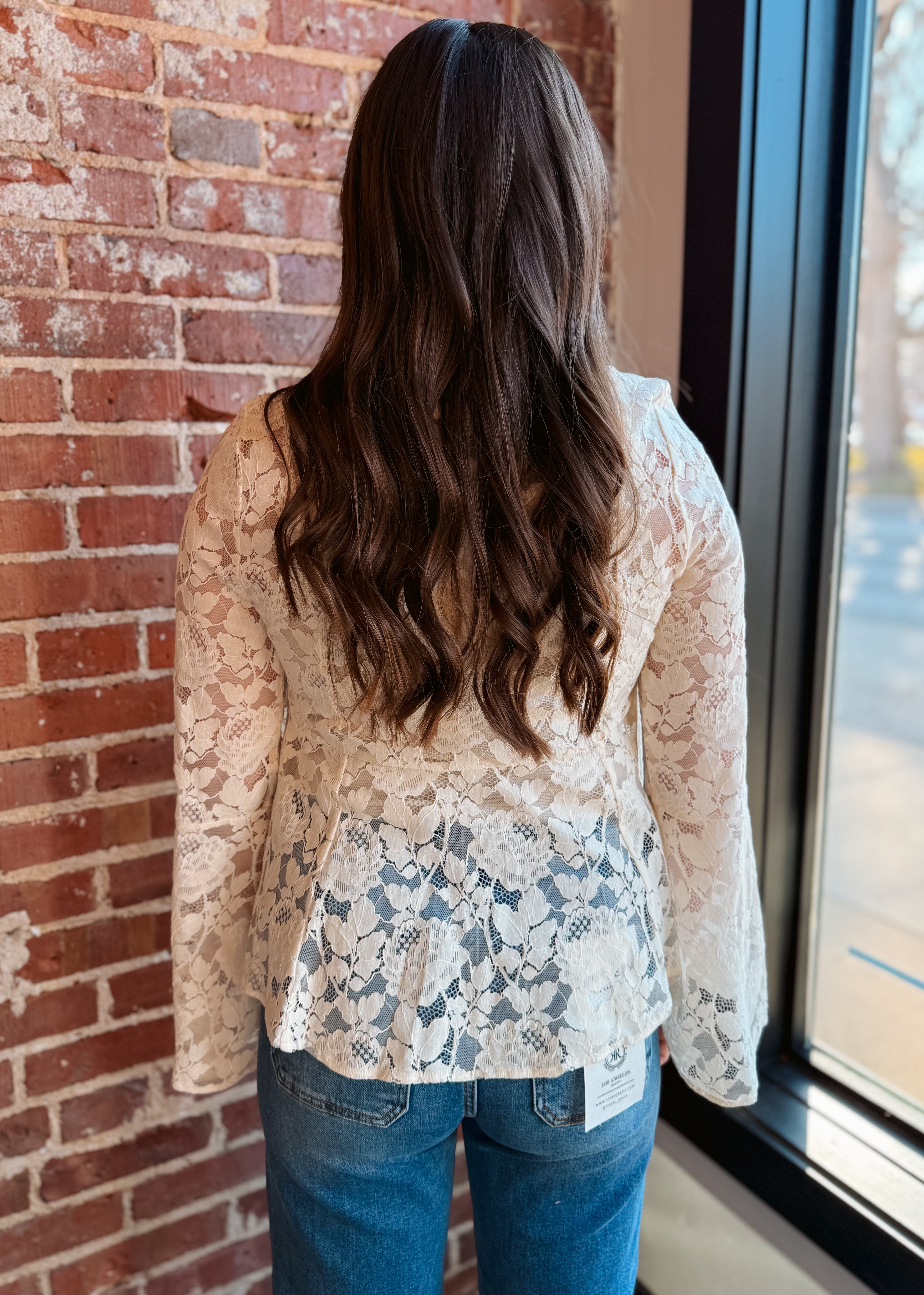 Happiness Trails Boutique - Cream floral lace blouse