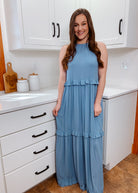 Denim blue maxi dress