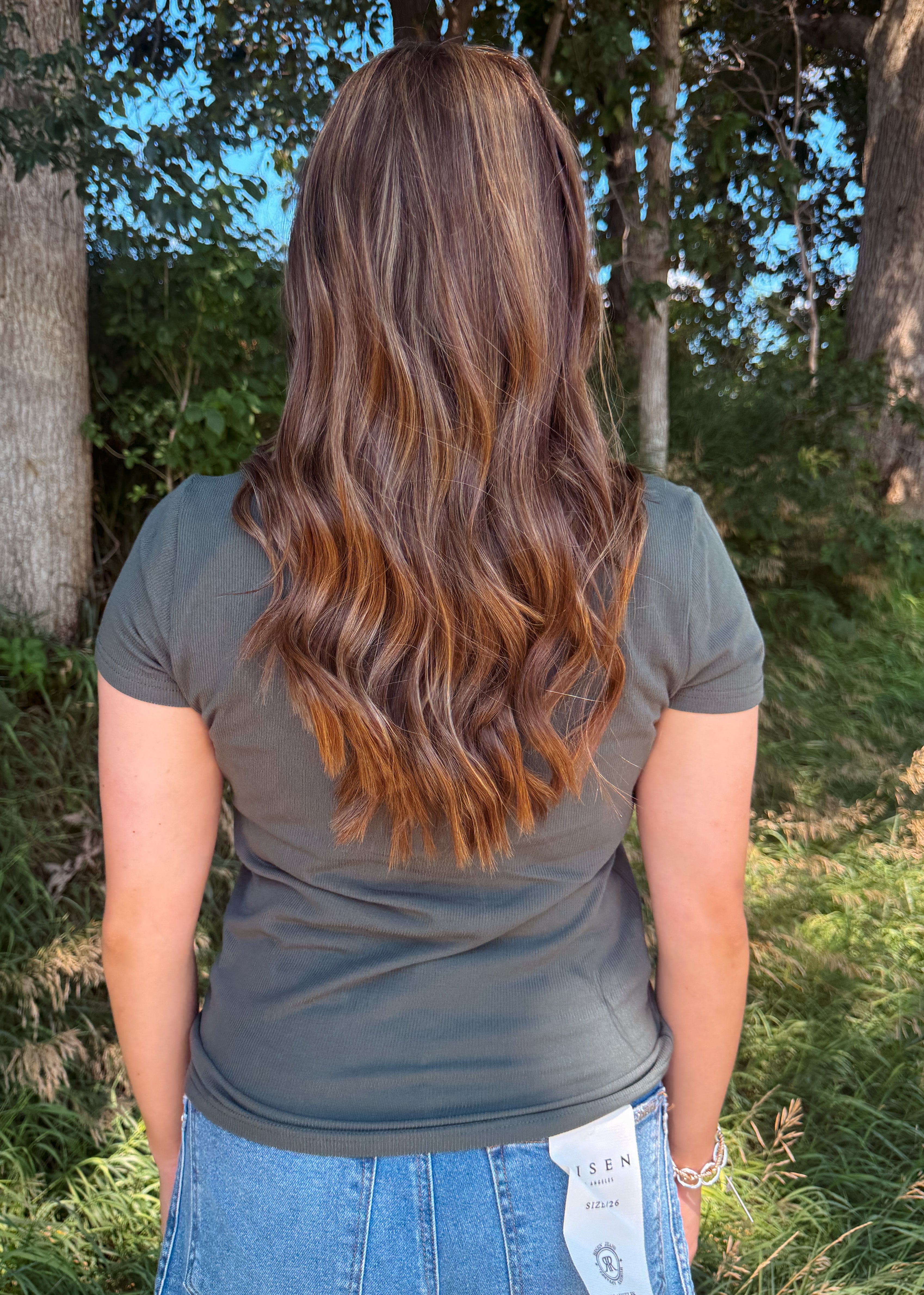 Happiness Trails Boutique - Dark green short sleeve top