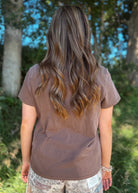 Happiness Trails Boutique - Deep mahogany short sleeve top