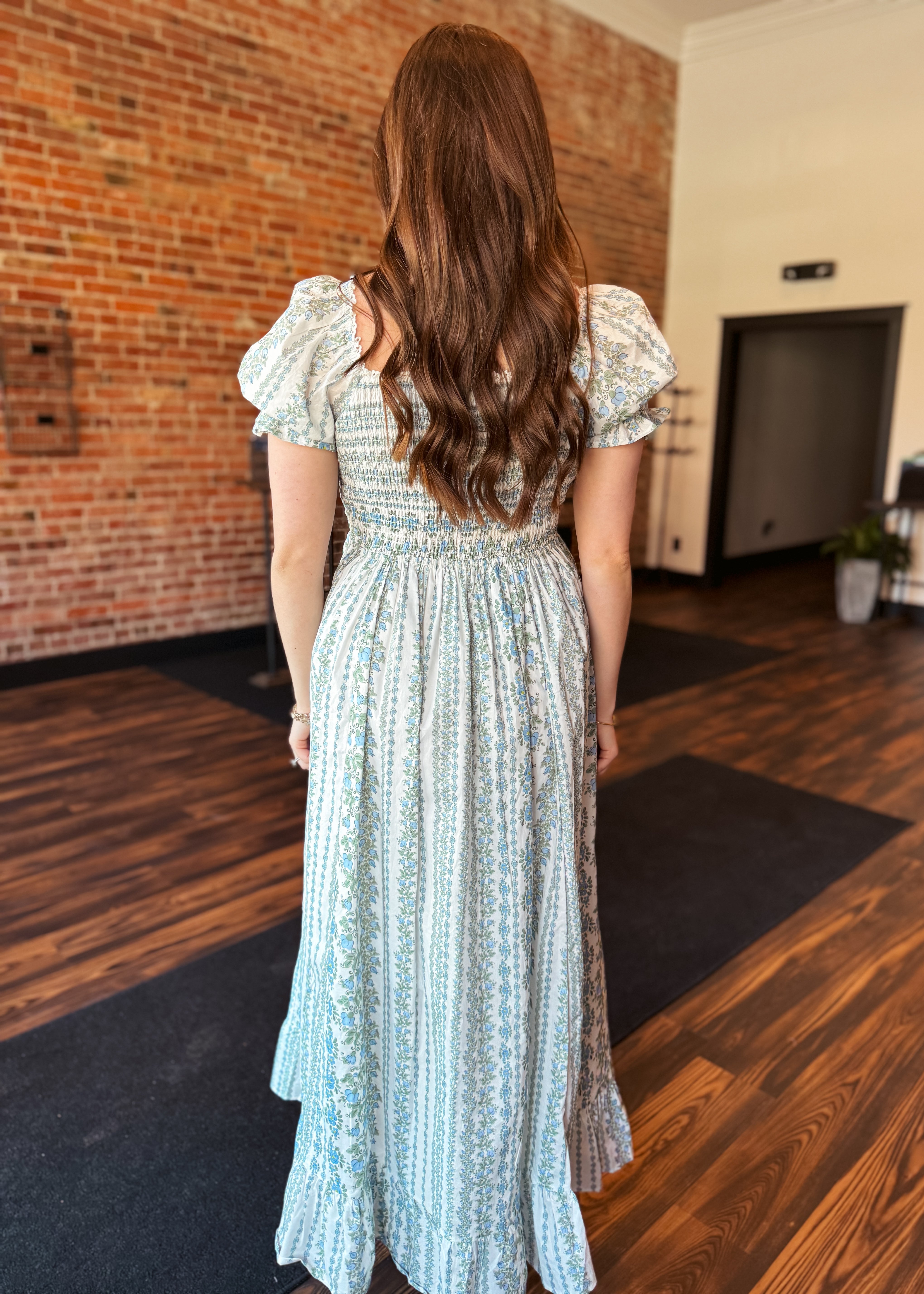 Happiness Trails Boutique - Blue floral maxi dress