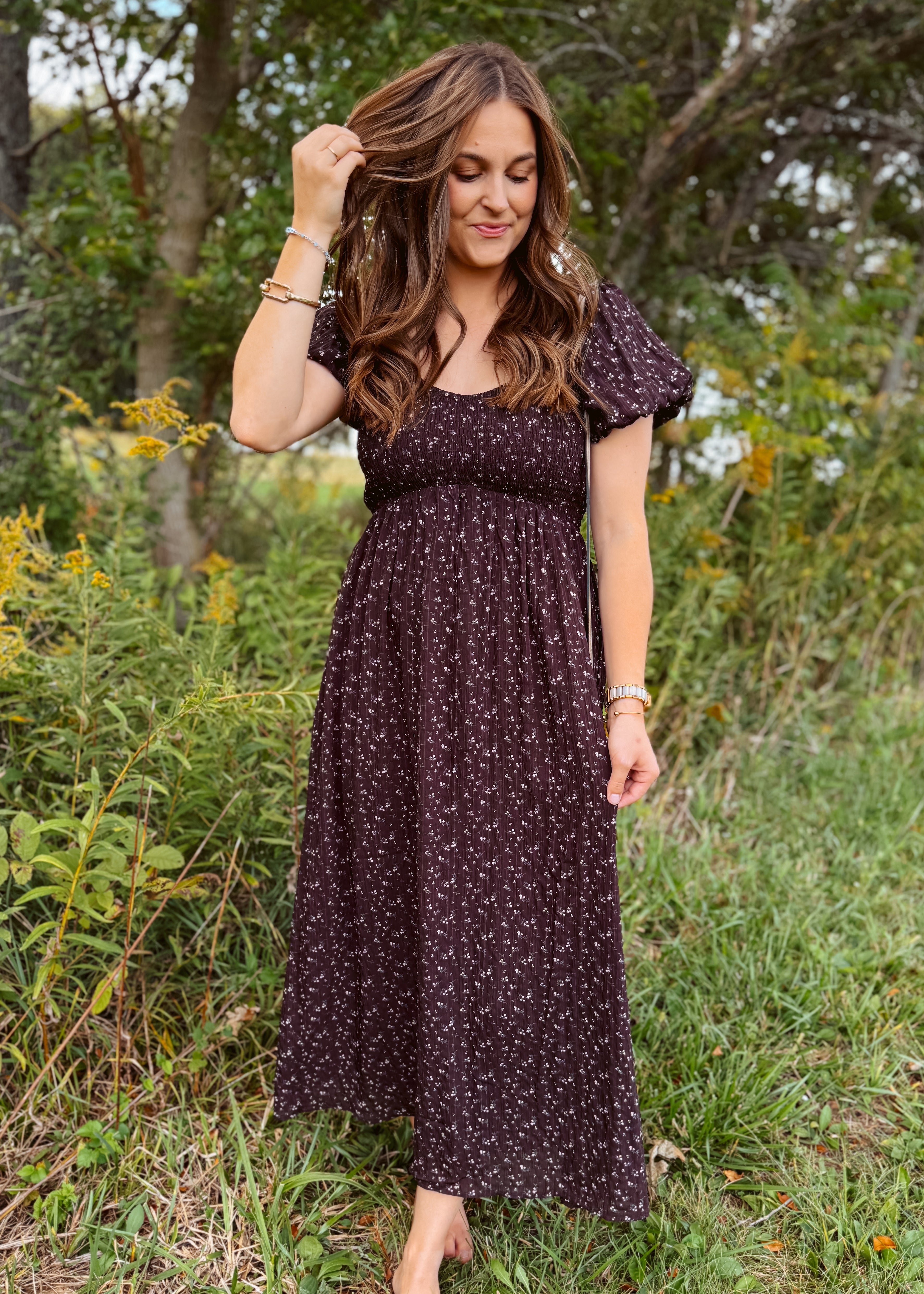 Happiness Trails Boutique - Brown floral dress