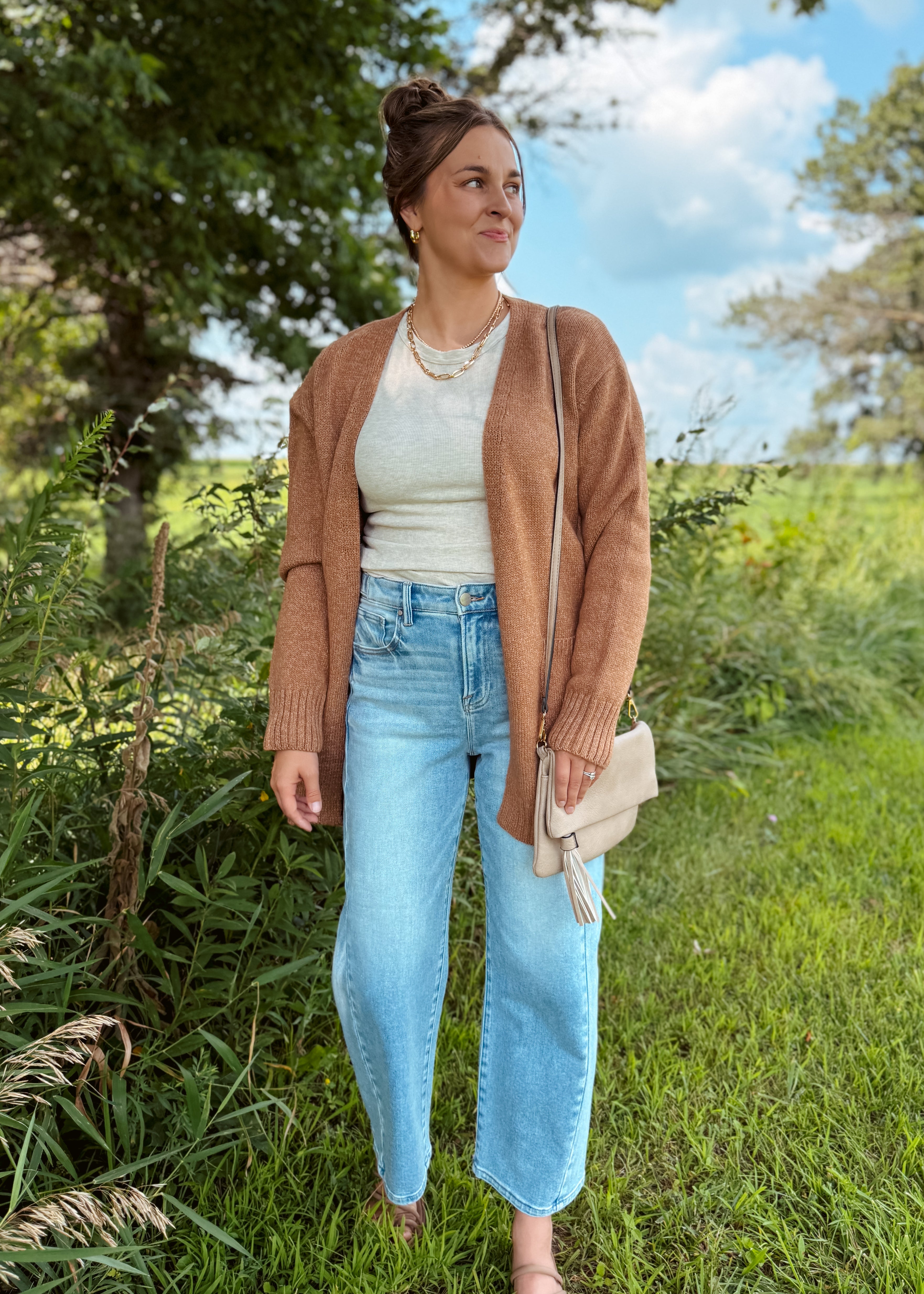 Happiness Trails Boutique - Deep camel knit cardigan
