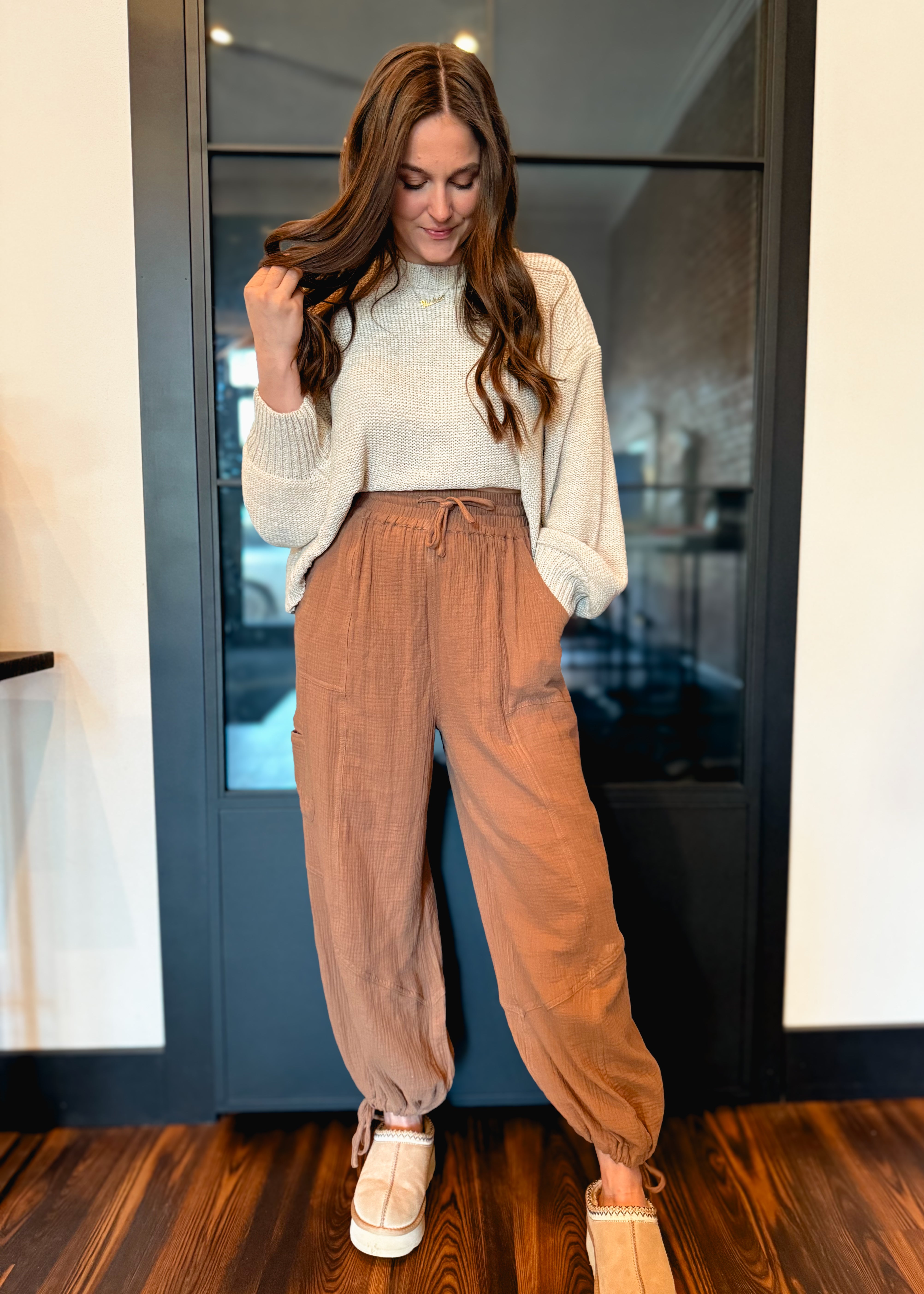 Happiness Trails Boutique - Latte joggers
