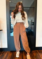 Happiness Trails Boutique - Latte joggers