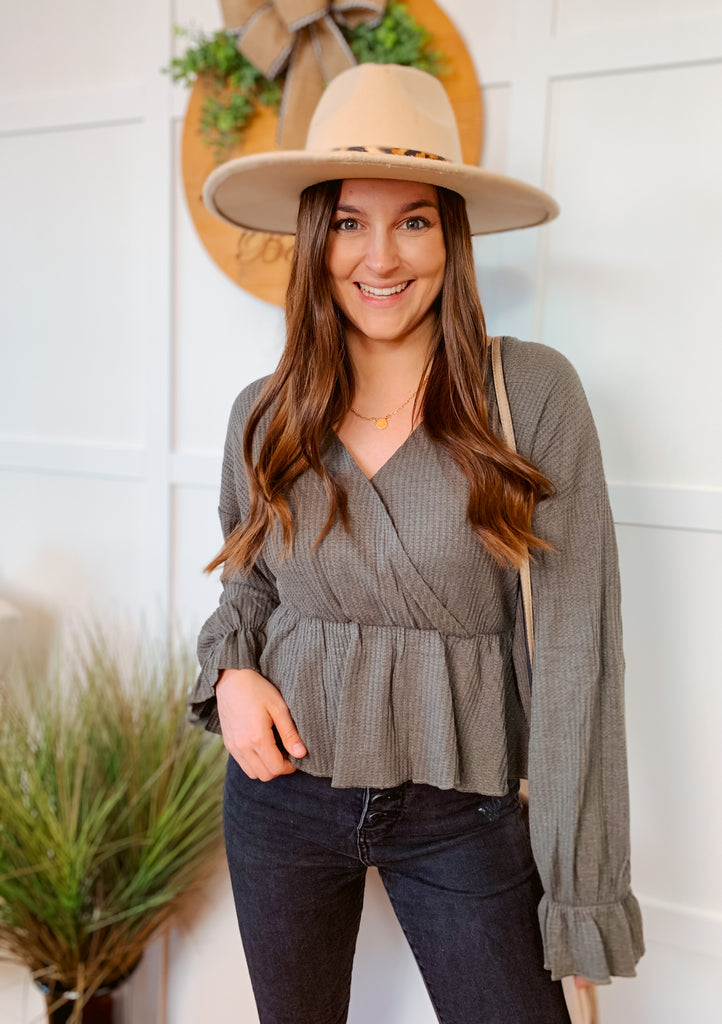 Dark green long sleeve top